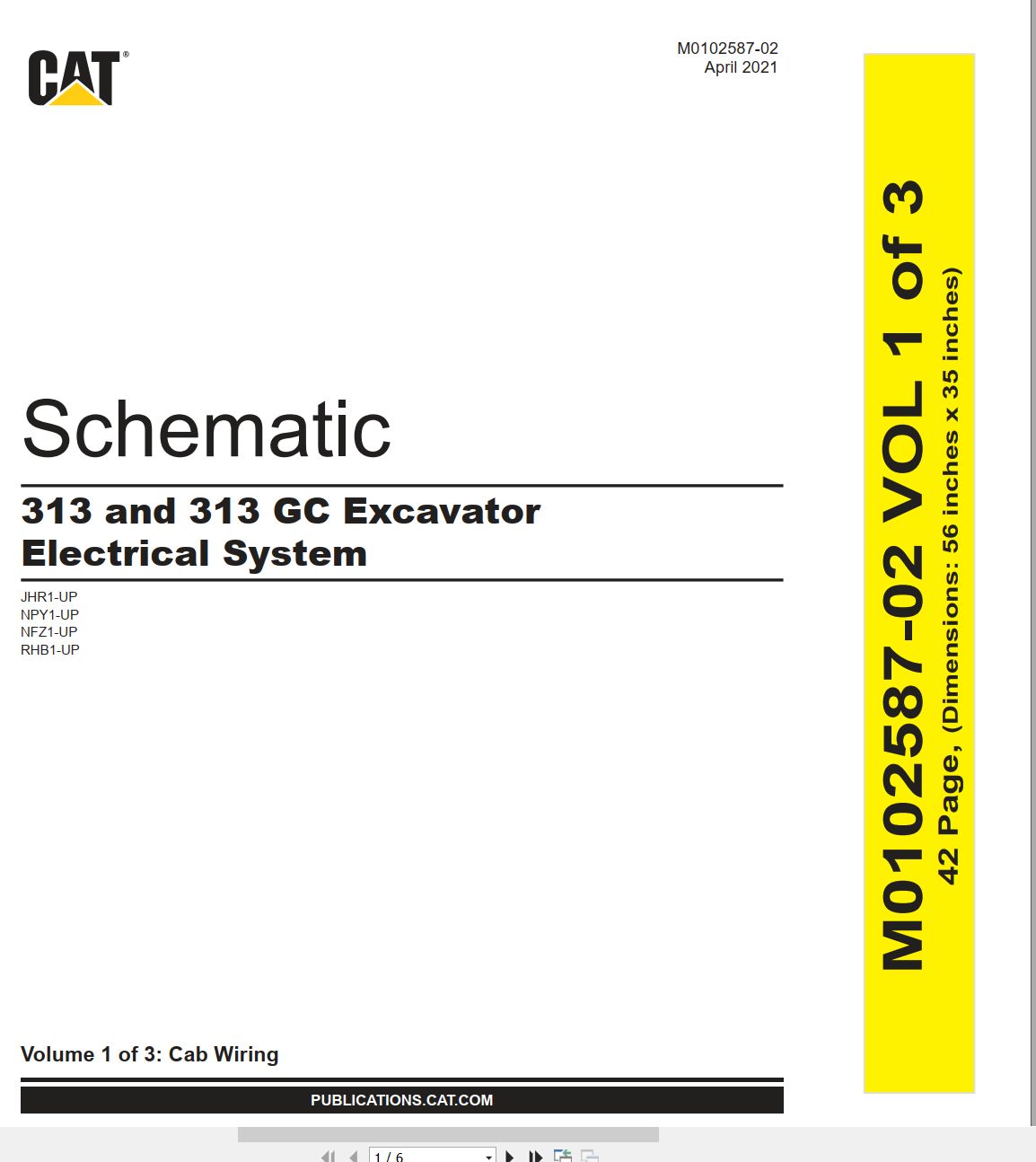 CAT Excavator 313 GC Electrical Hydraulic Schematic (1)