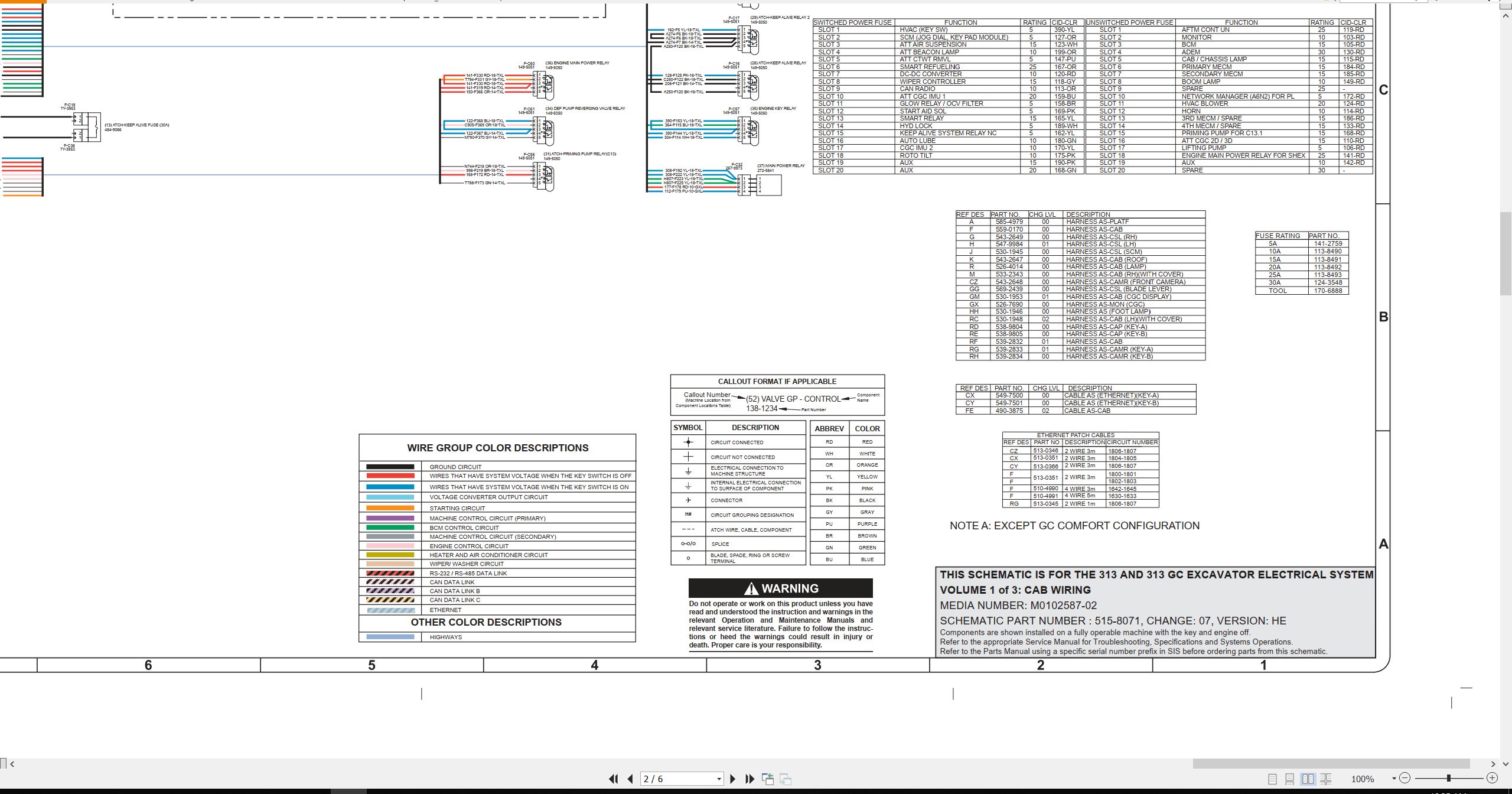 CAT Excavator 313 GC Electrical Hydraulic Schematic (2)