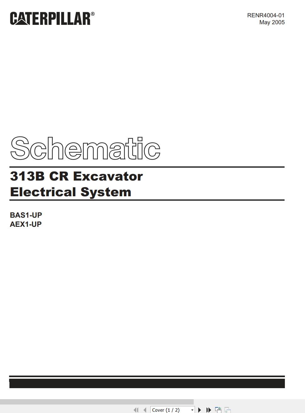 CAT Excavator 313B CR Electrical Hydraulic Schematic (1)
