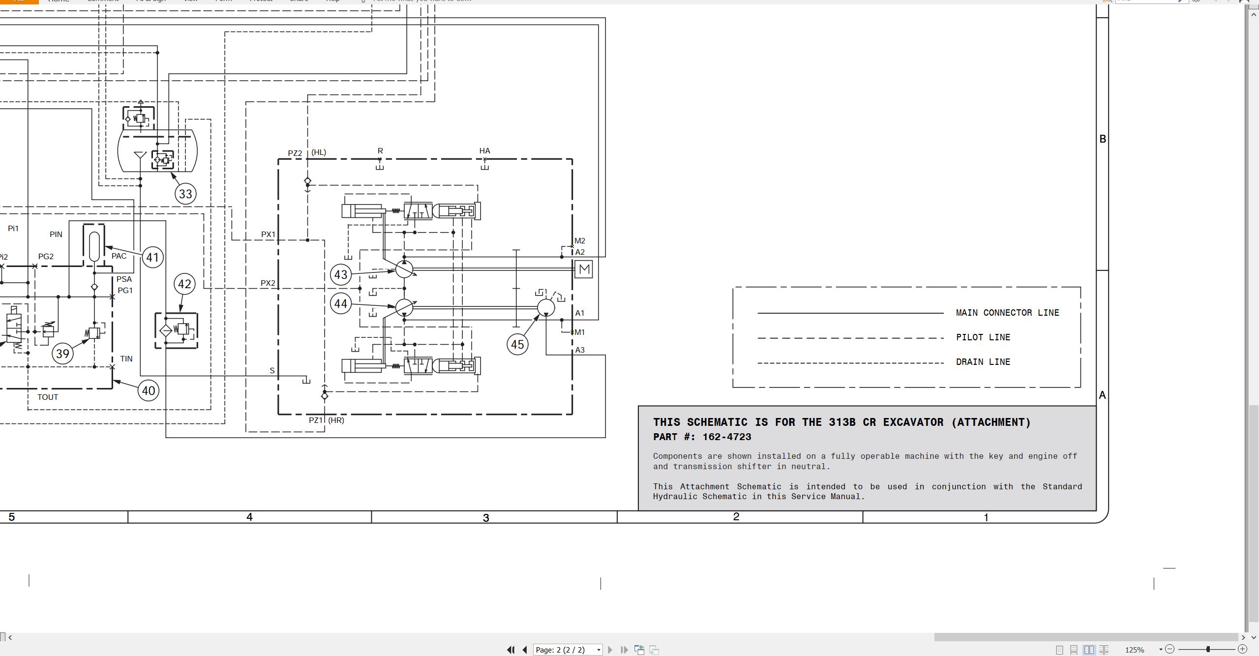 CAT Excavator 313B CR Electrical Hydraulic Schematic (3)