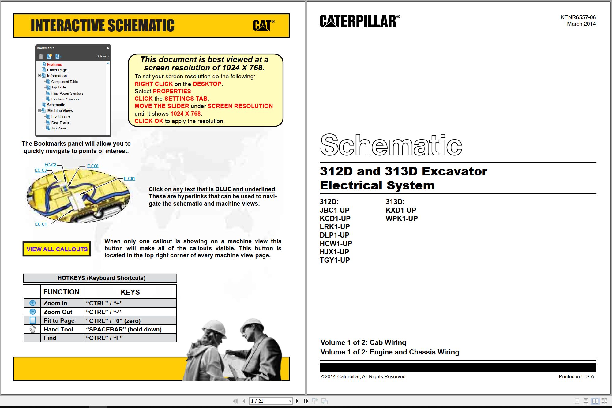 CAT Excavator 313D Electrical Hydraulic Schematic (1)