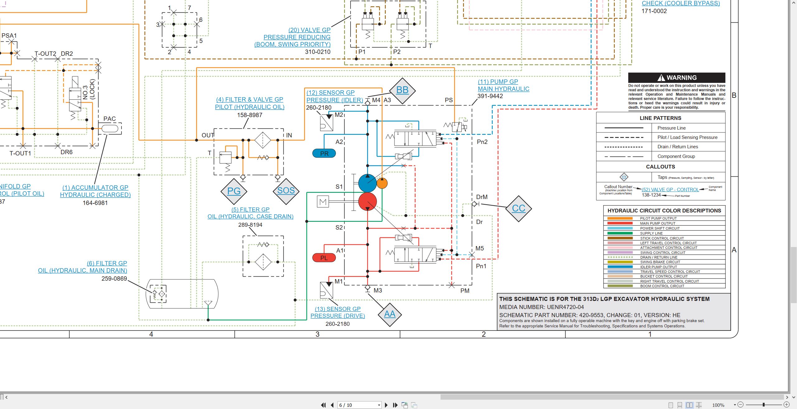 CAT Excavator 313D2 LGP Hydraulic Schematic UENR4720 04 2021 (2)