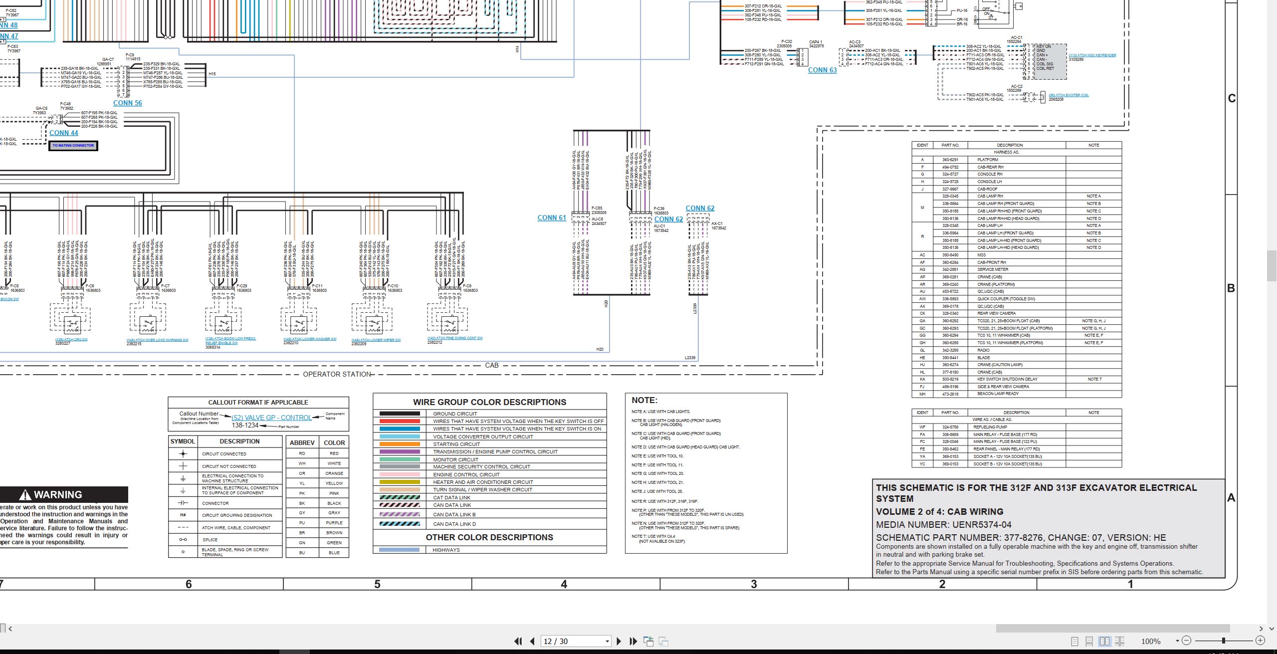 CAT Excavator 313F Electrical Hydraulic Schematic (2)