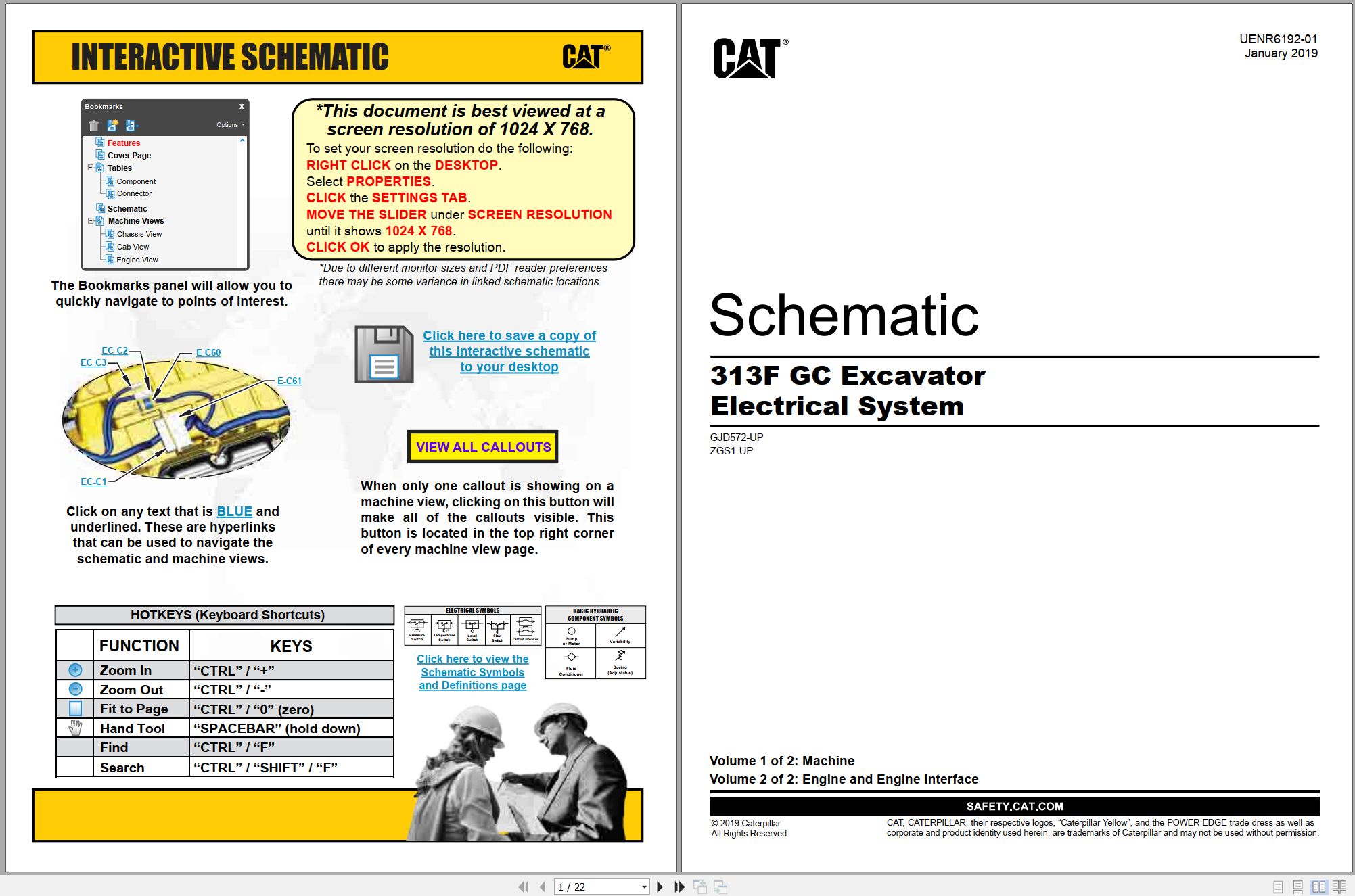 CAT Excavator 313F GC Electrical Hydraulic Schematic (1)