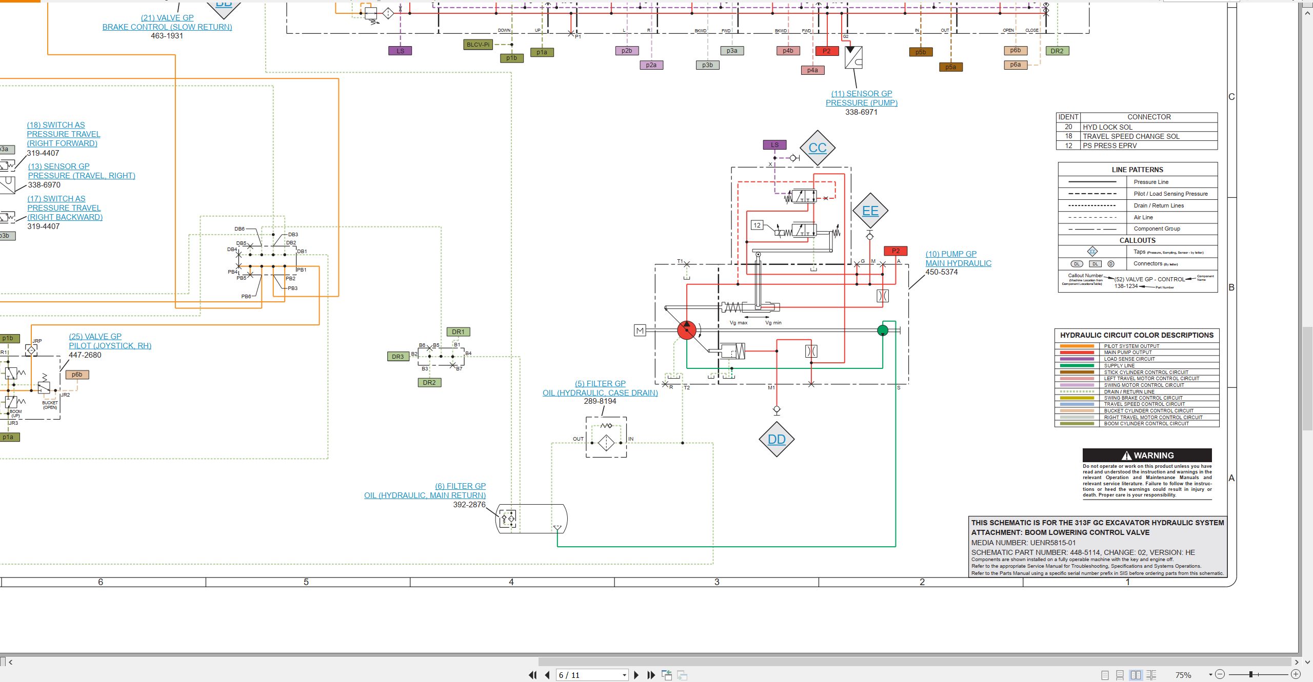 CAT Excavator 313F GC Electrical Hydraulic Schematic (3)