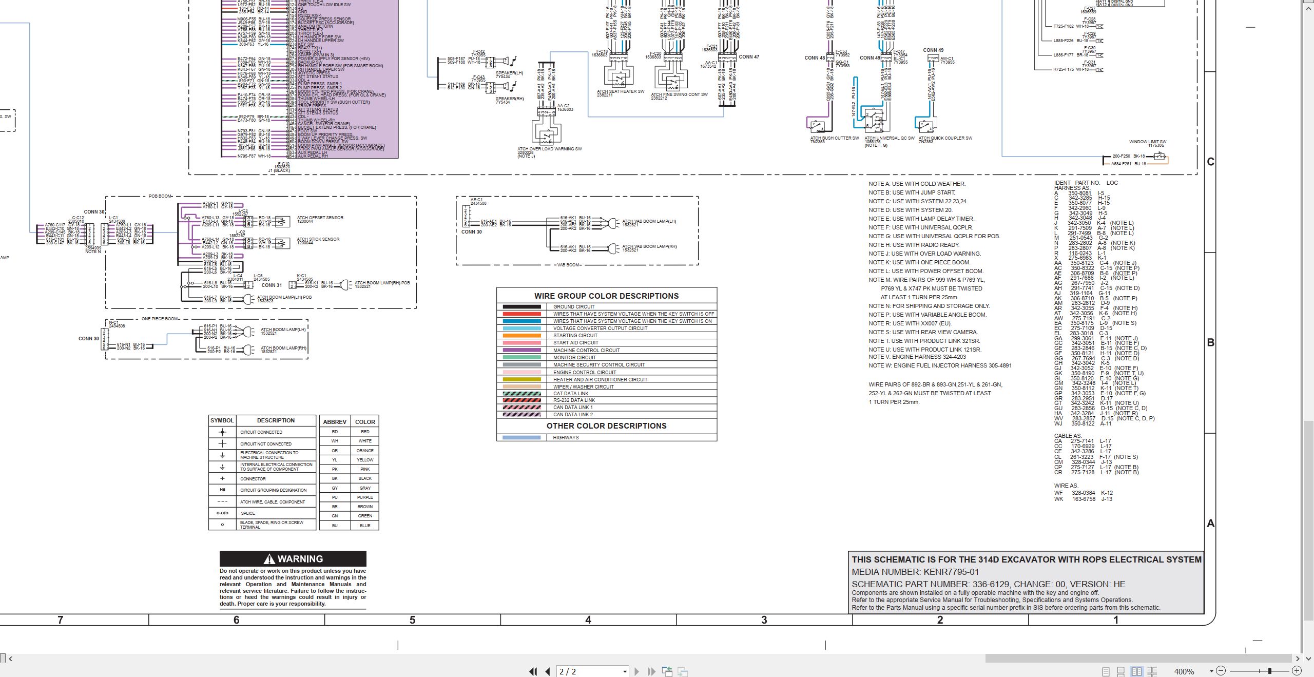 CAT Excavator 314D Electrical Hydraulic Schematic (2)