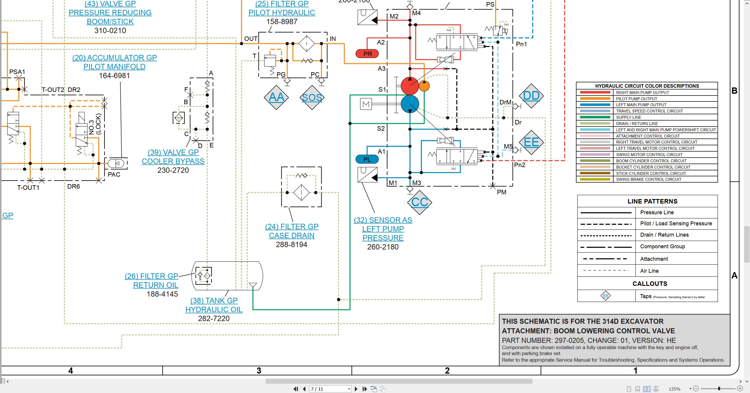 CAT Excavator 314D Electrical Hydraulic Schematic (3)