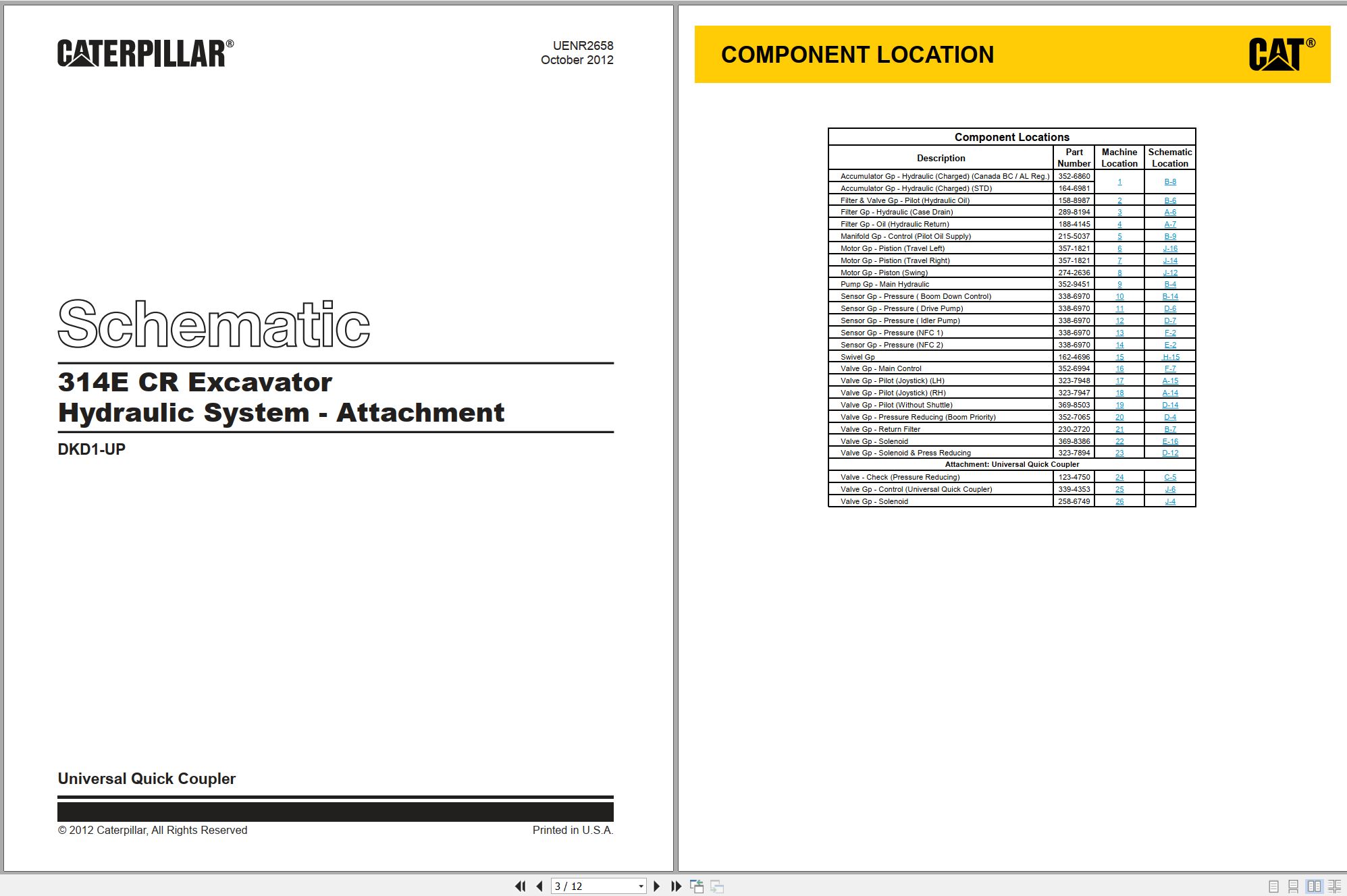 CAT Excavator 314E CR Hydraulic Schematic (1)
