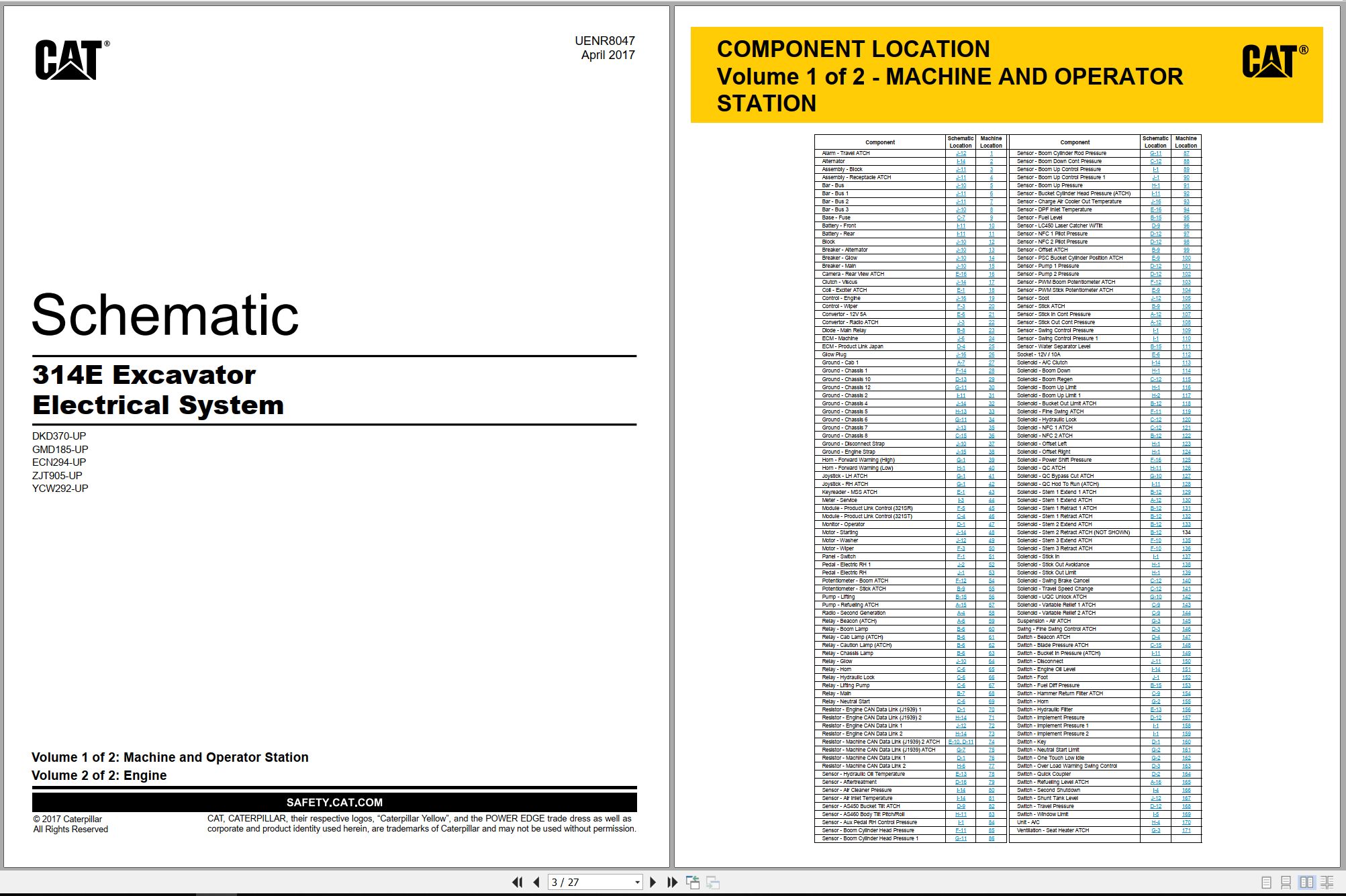 CAT Excavator 314E Electrical Hydraulic Schematic (1)