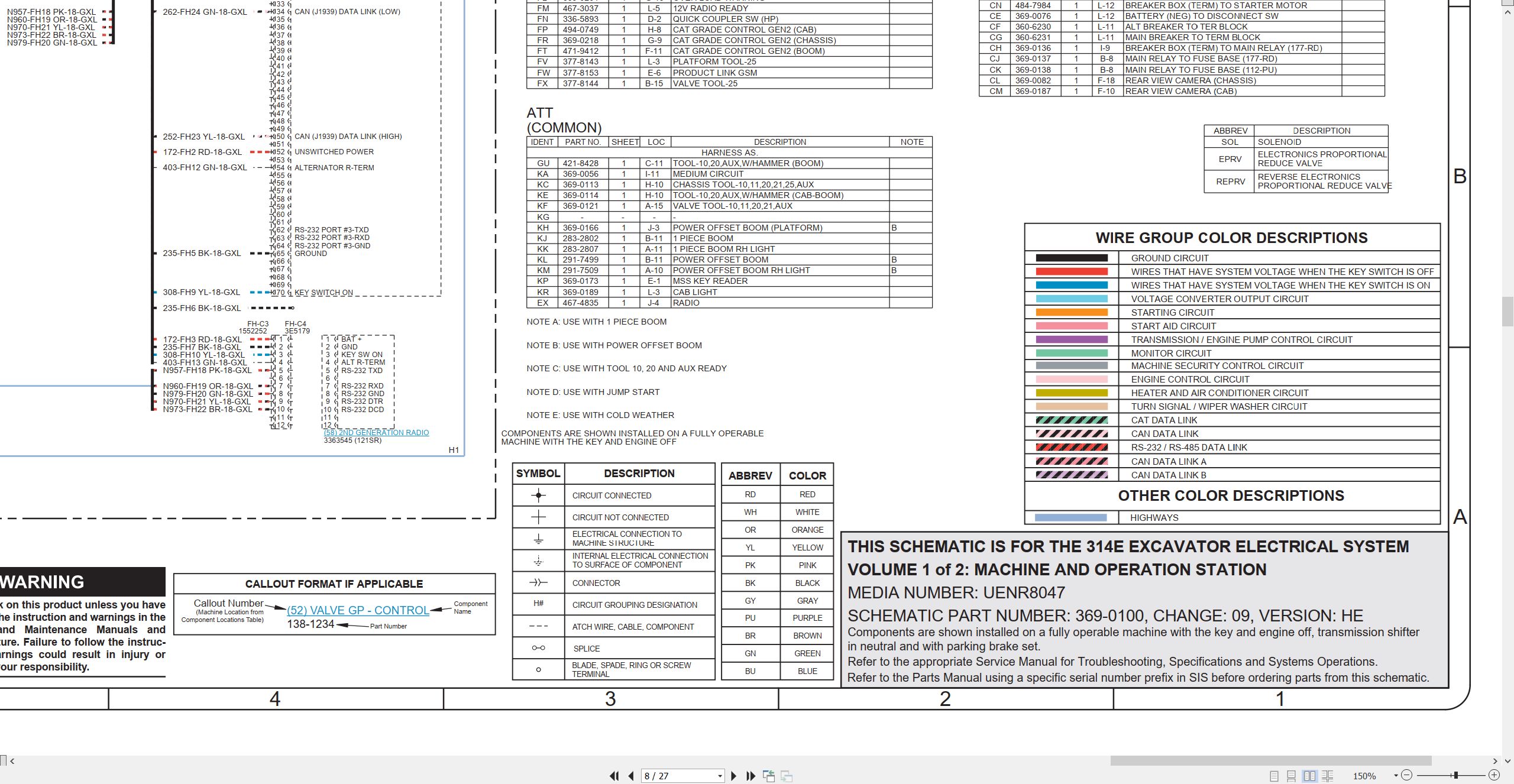 CAT Excavator 314E Electrical Hydraulic Schematic (2)