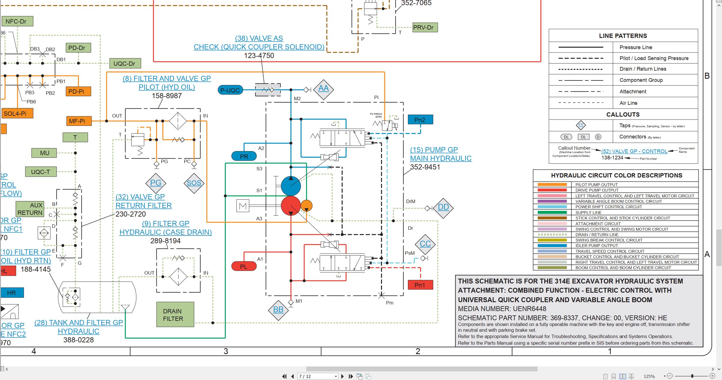 CAT Excavator 314E Electrical Hydraulic Schematic (3)