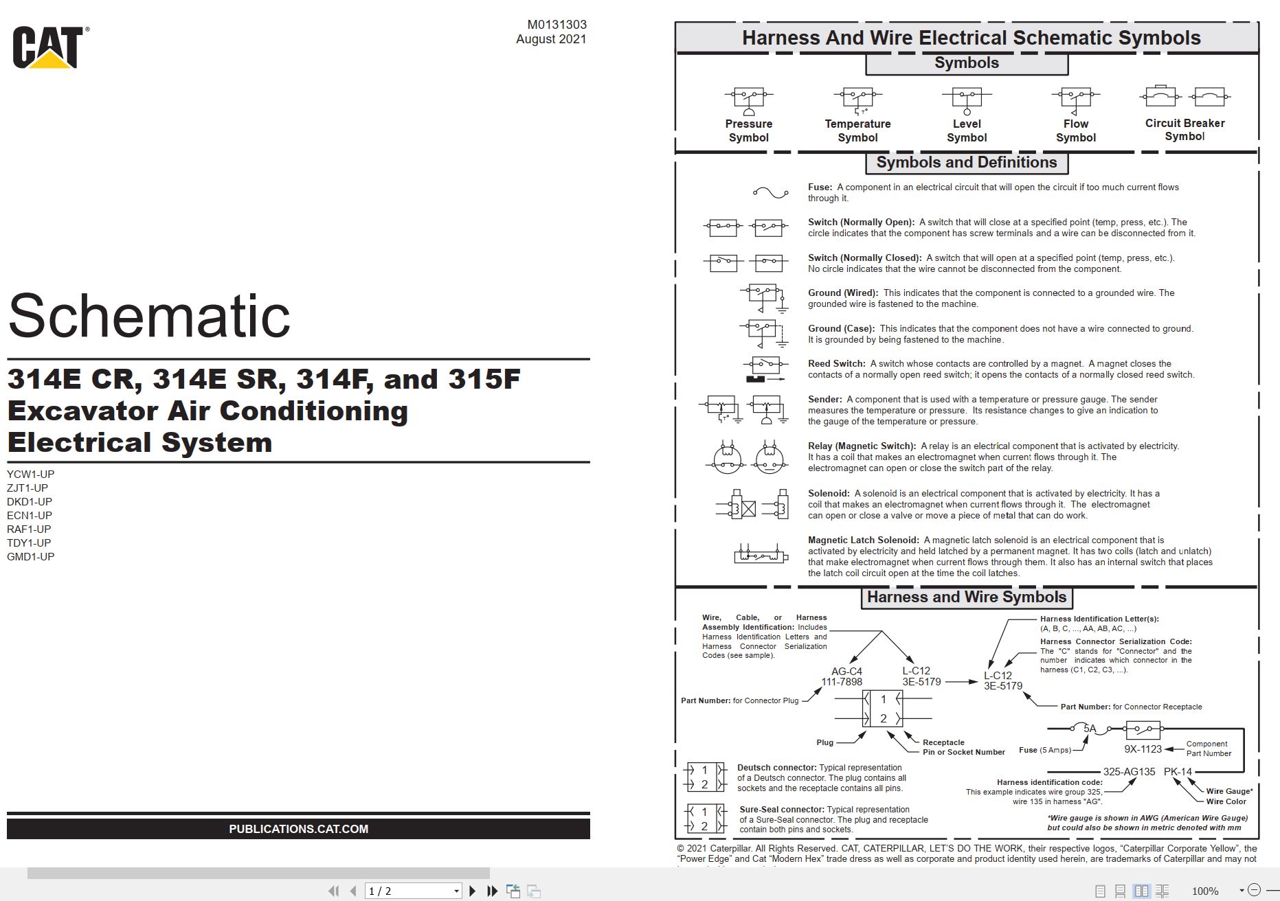 CAT Excavator 314F Electrical Hydraulic Schematic (1)