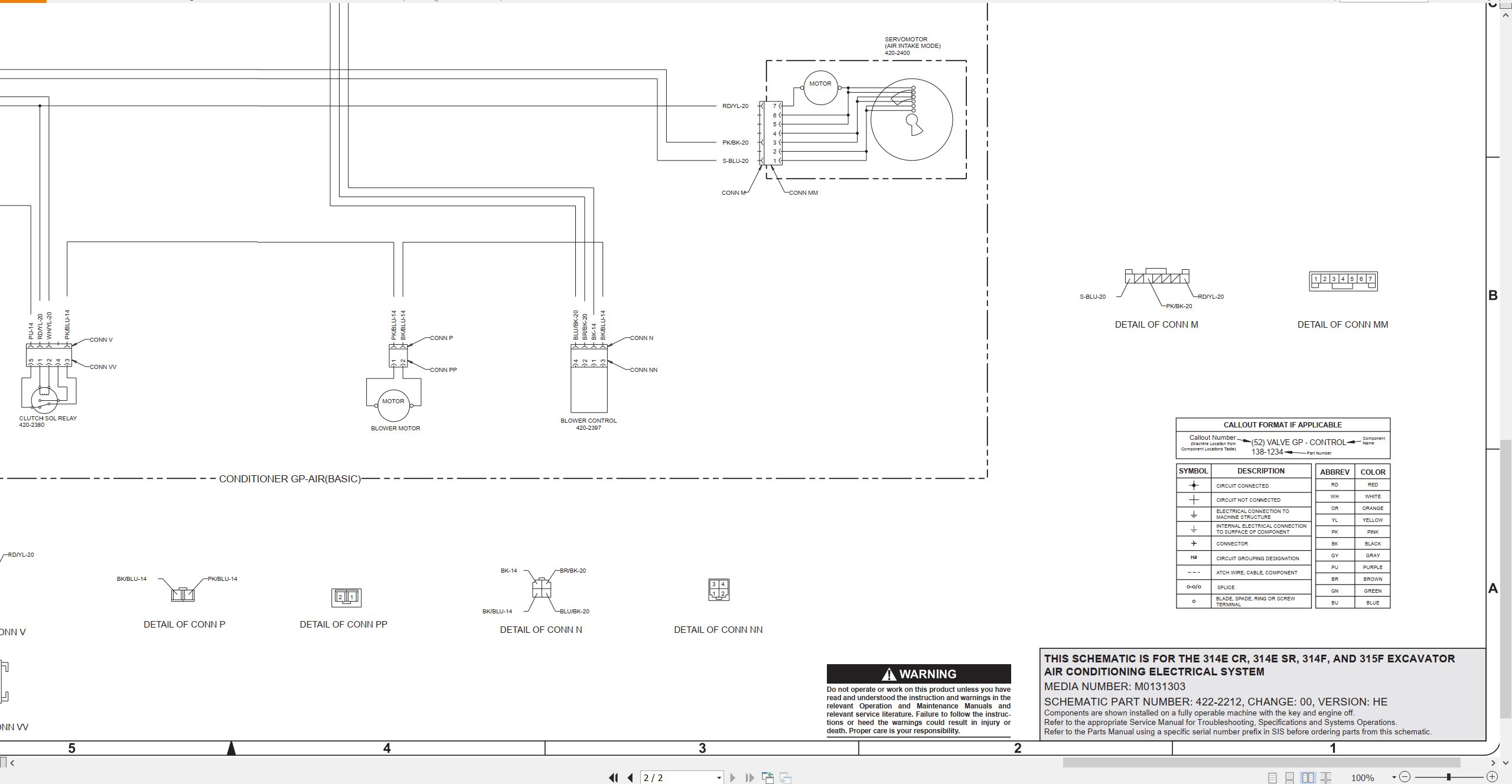 CAT Excavator 314F Electrical Hydraulic Schematic (2)