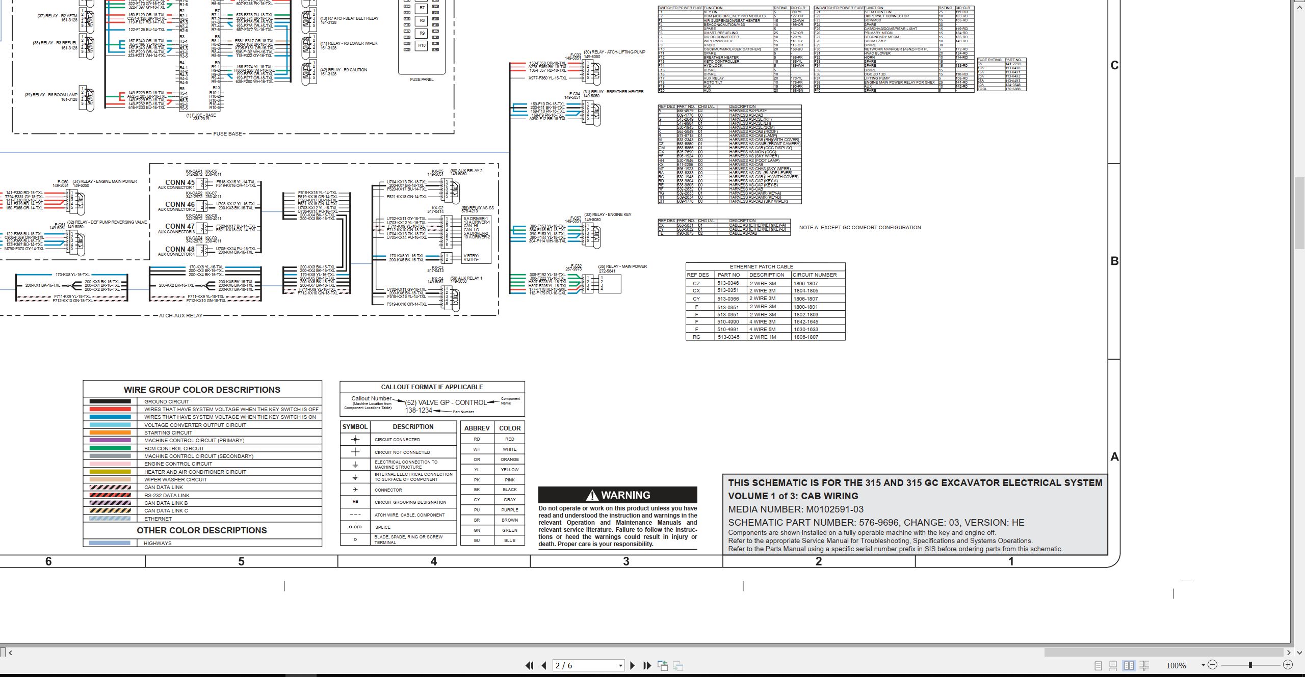 CAT Excavator 315 Electrical Hydraulic Schematic (2)