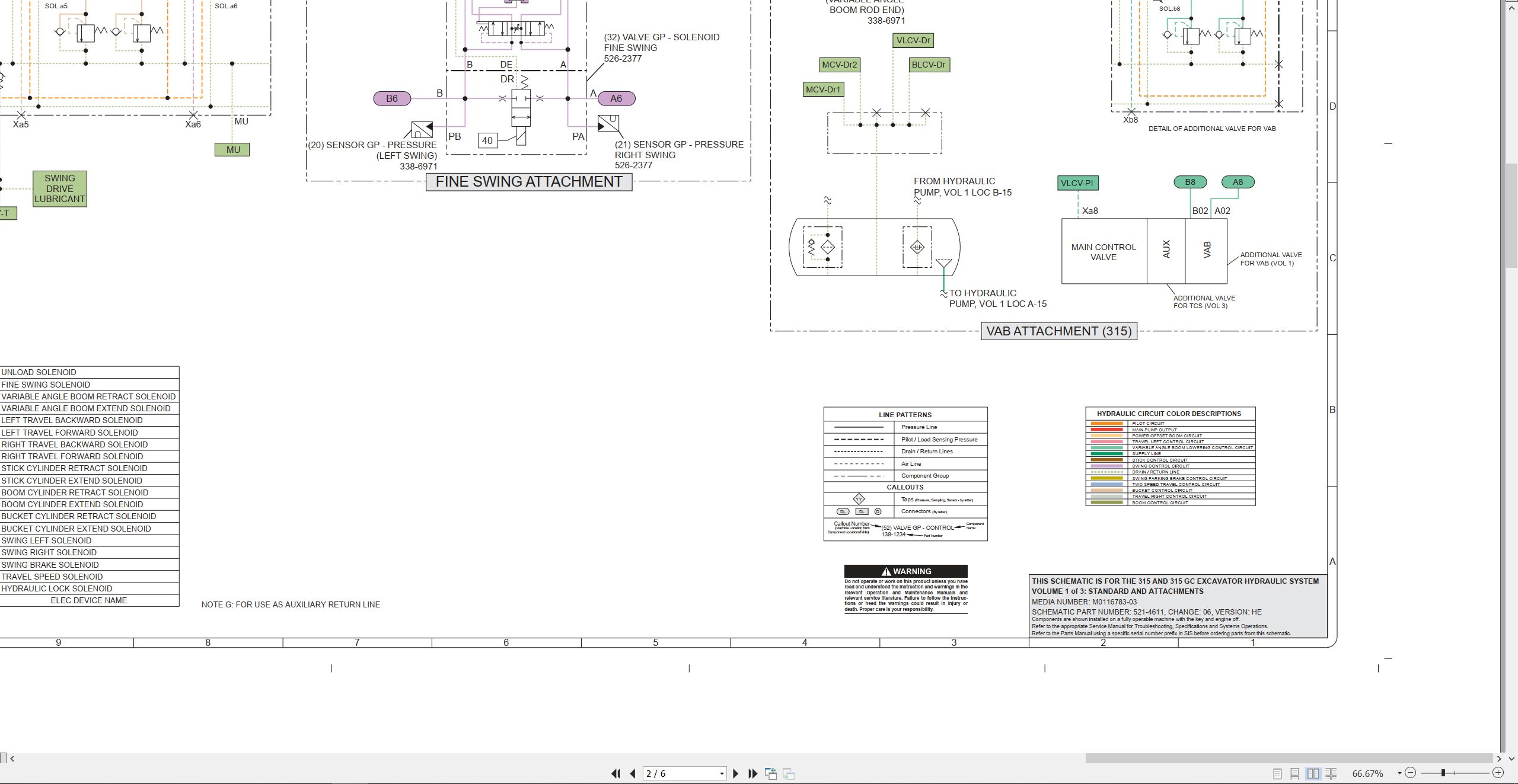 CAT Excavator 315 Electrical Hydraulic Schematic (3)