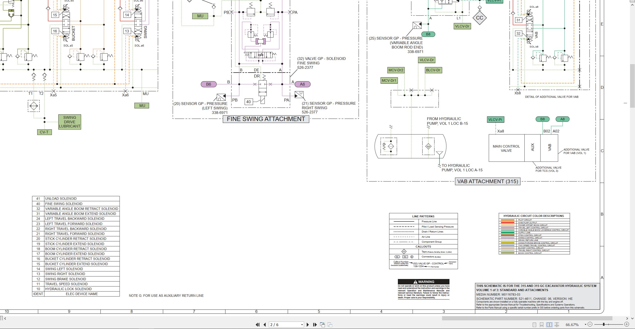 CAT Excavator 315 GC Electrical Hydraulic Schematic (3)