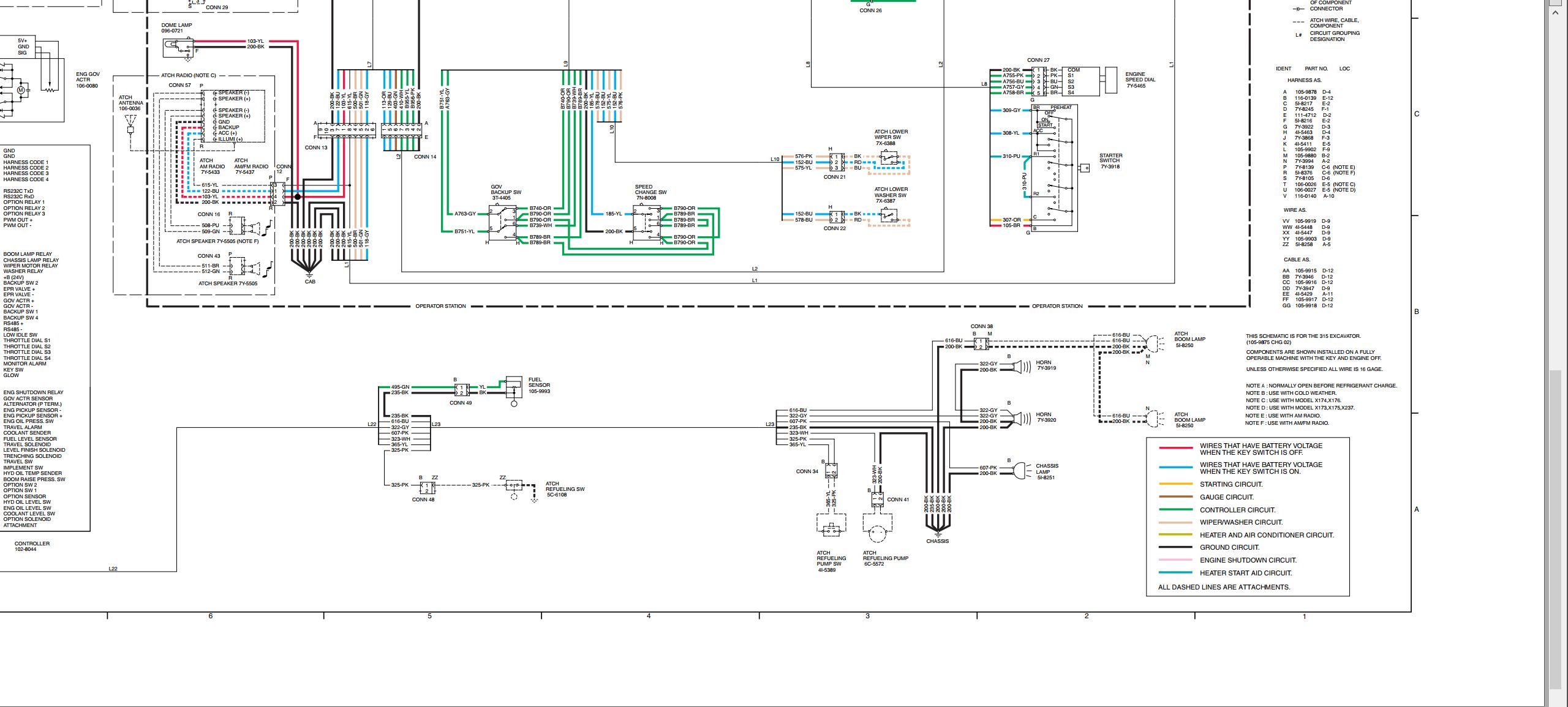 CAT Excavator 315 L Electrical Hydraulic Schematic (2)