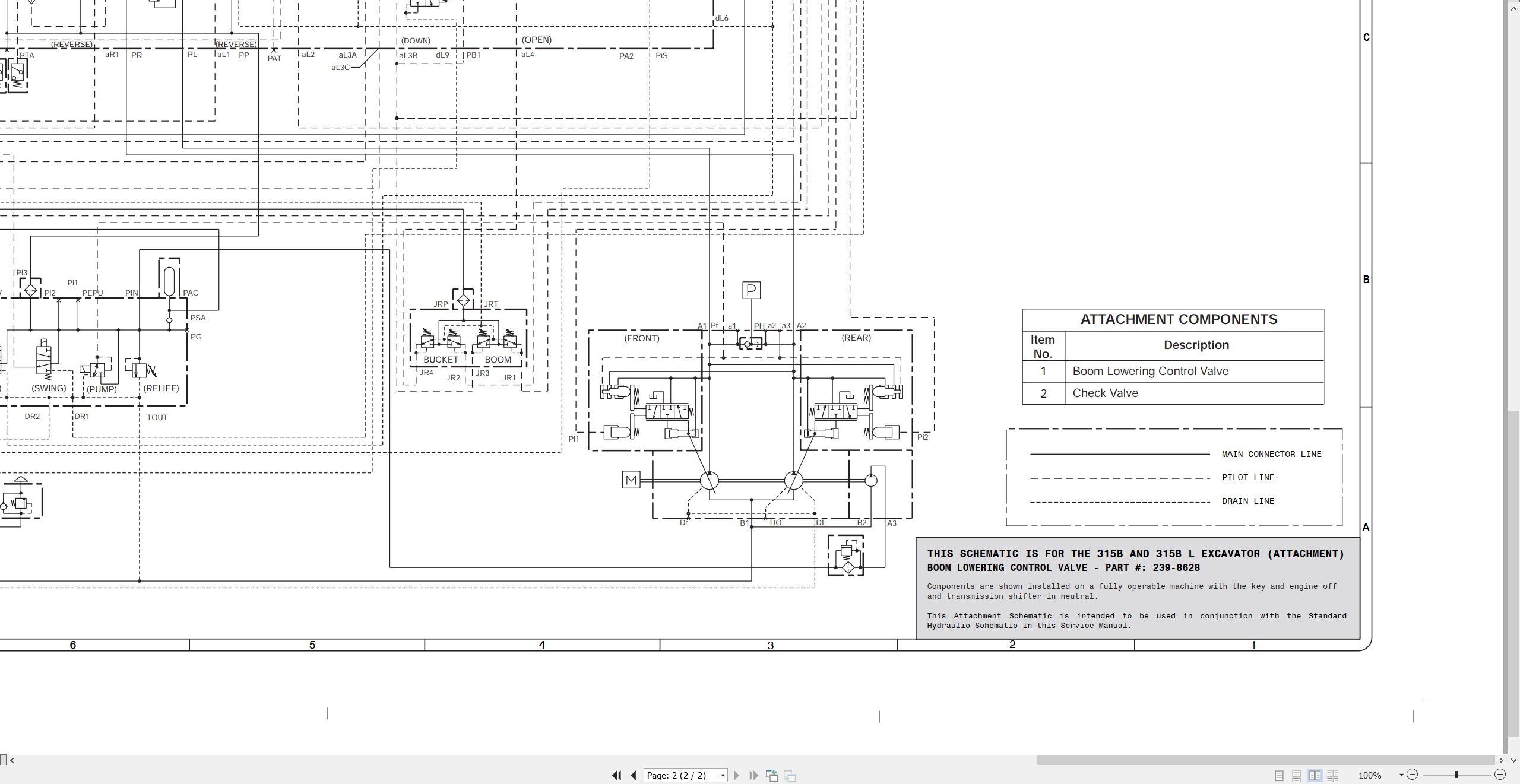 CAT Excavator 315B Electrical Hydraulic Schematic (3)