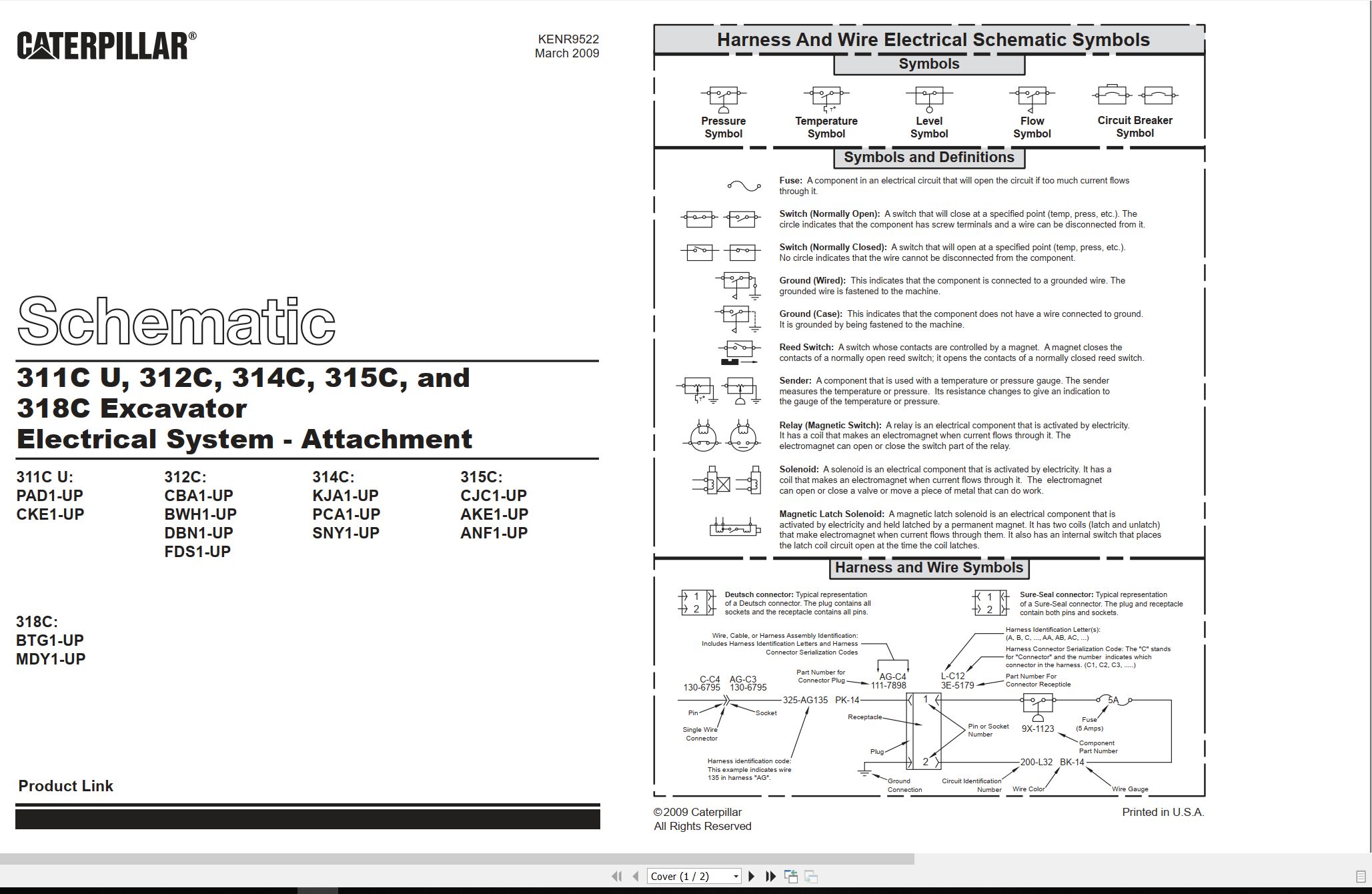 CAT Excavator 315C Electrical Hydraulic Schematic (1)