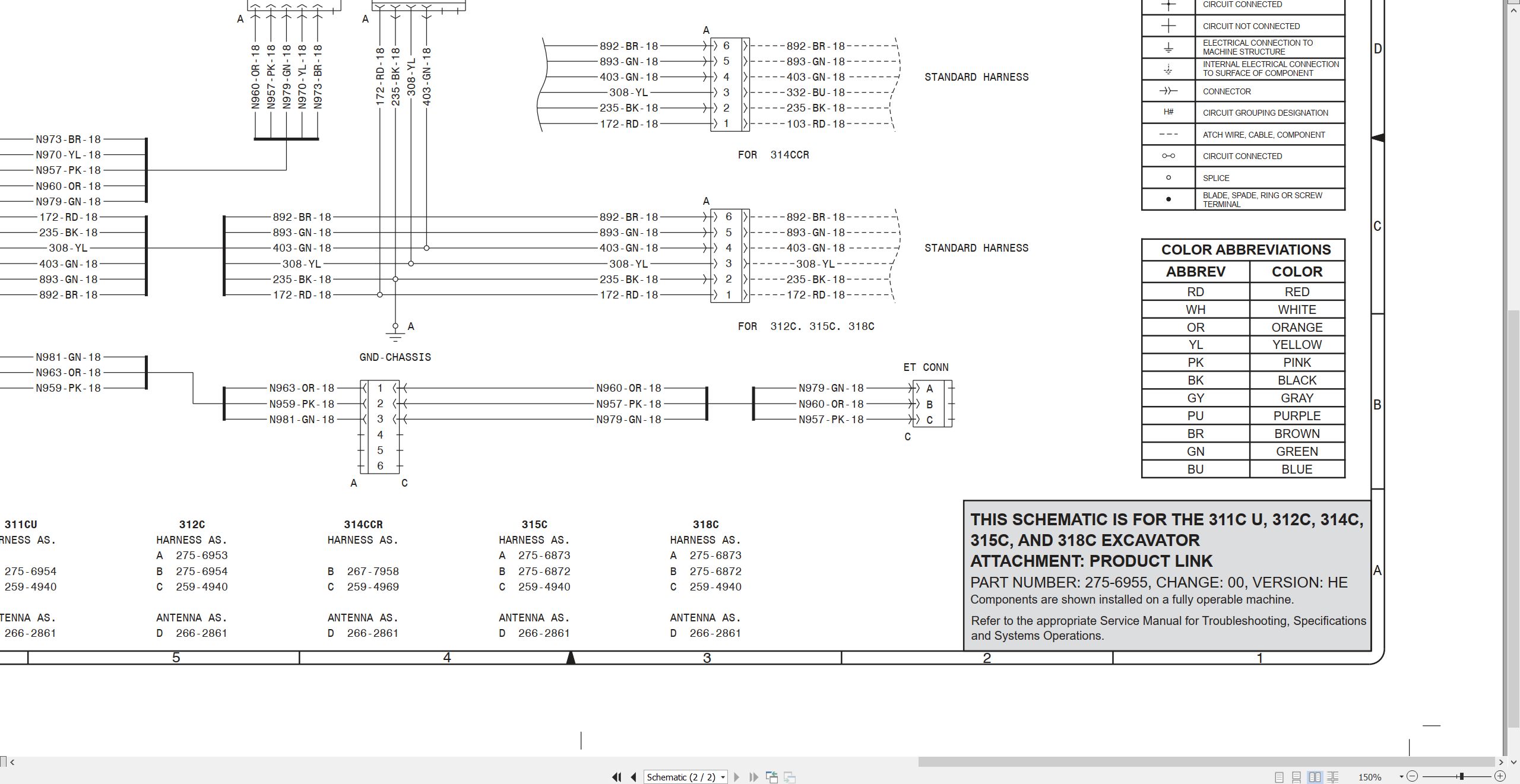 CAT Excavator 315C Electrical Hydraulic Schematic (2)