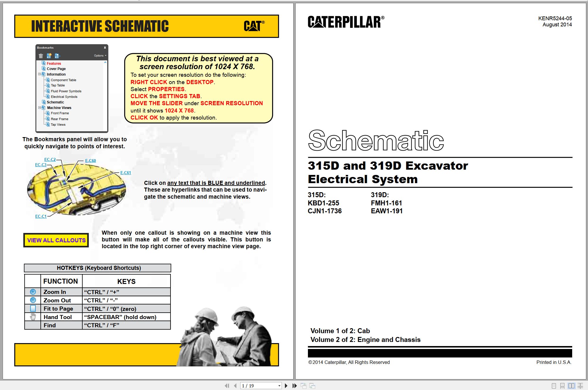 CAT Excavator 315D Electrical Hydraulic Schematic (1)