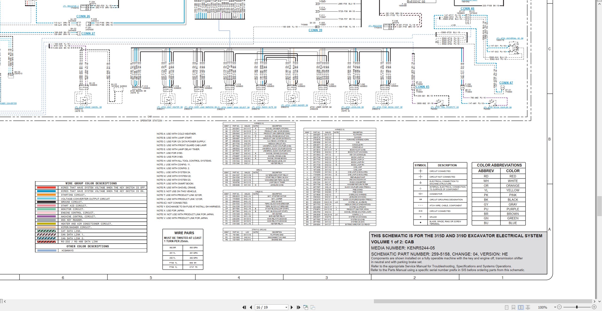 CAT Excavator 315D Electrical Hydraulic Schematic (2)
