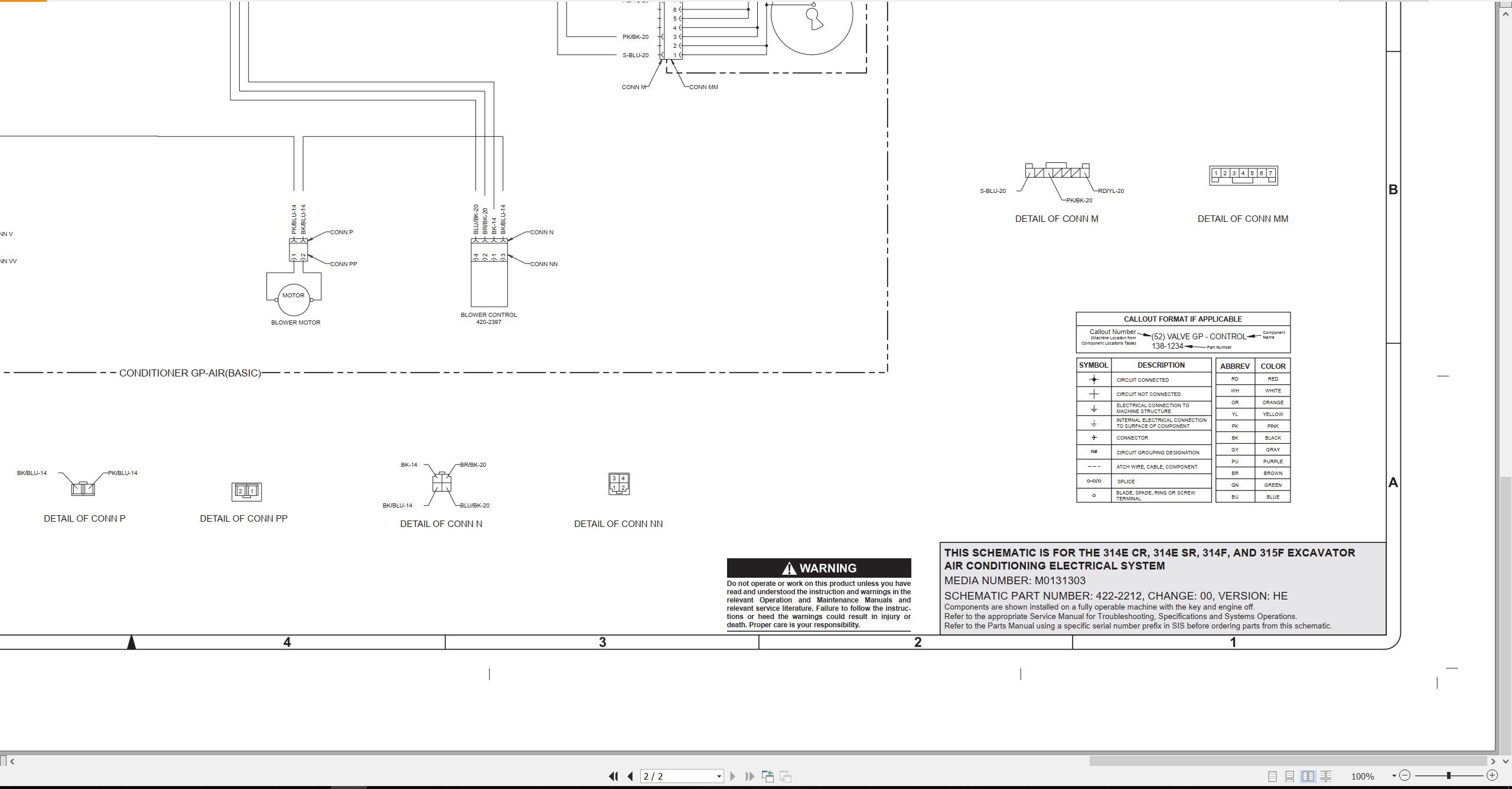 CAT Excavator 315F Electrical Hydraulic Schematic (2)