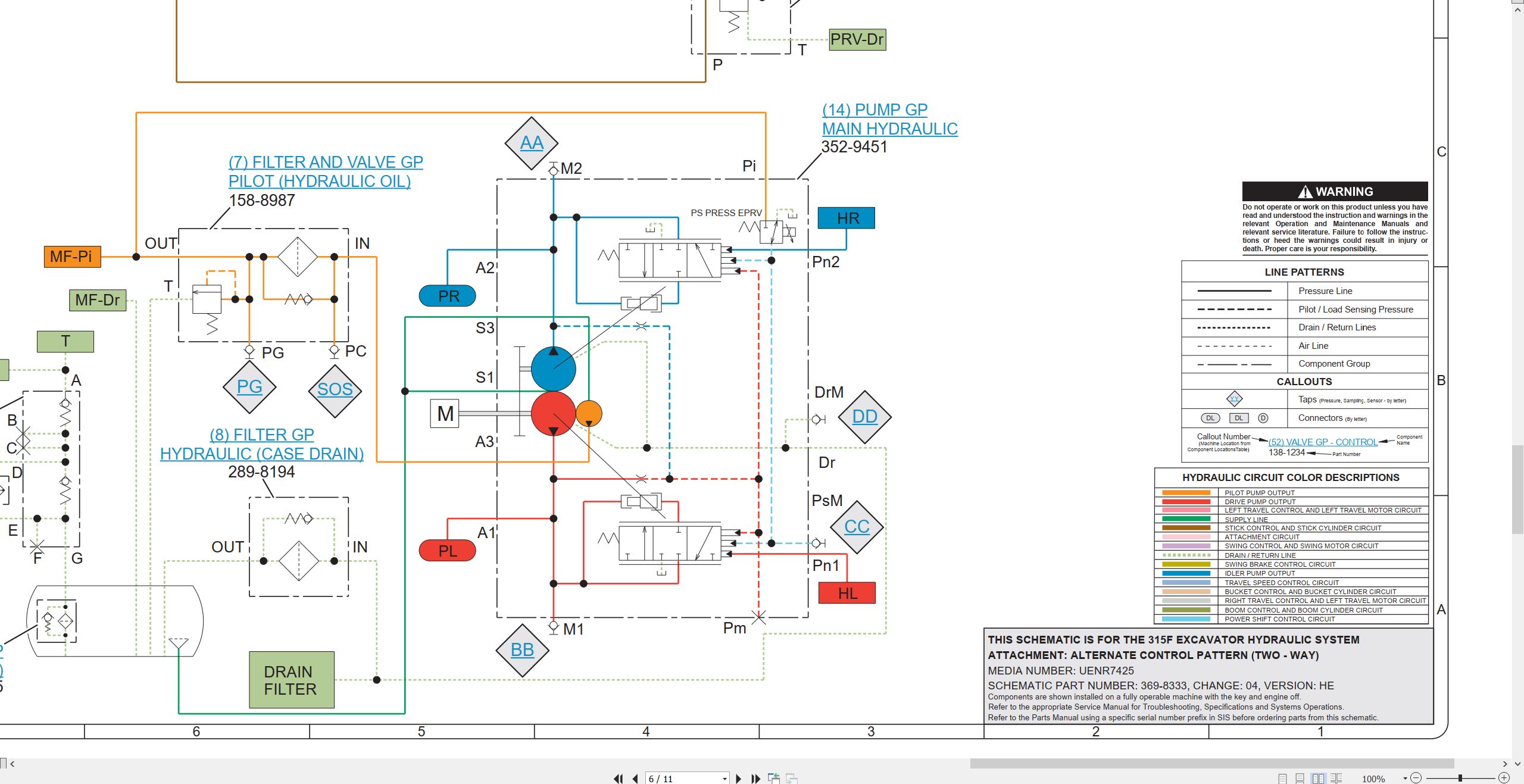 CAT Excavator 315F Electrical Hydraulic Schematic (3)