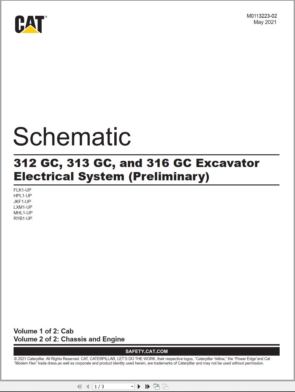 CAT Excavator 316 GC Electrical Hydraulic Schematic (1)