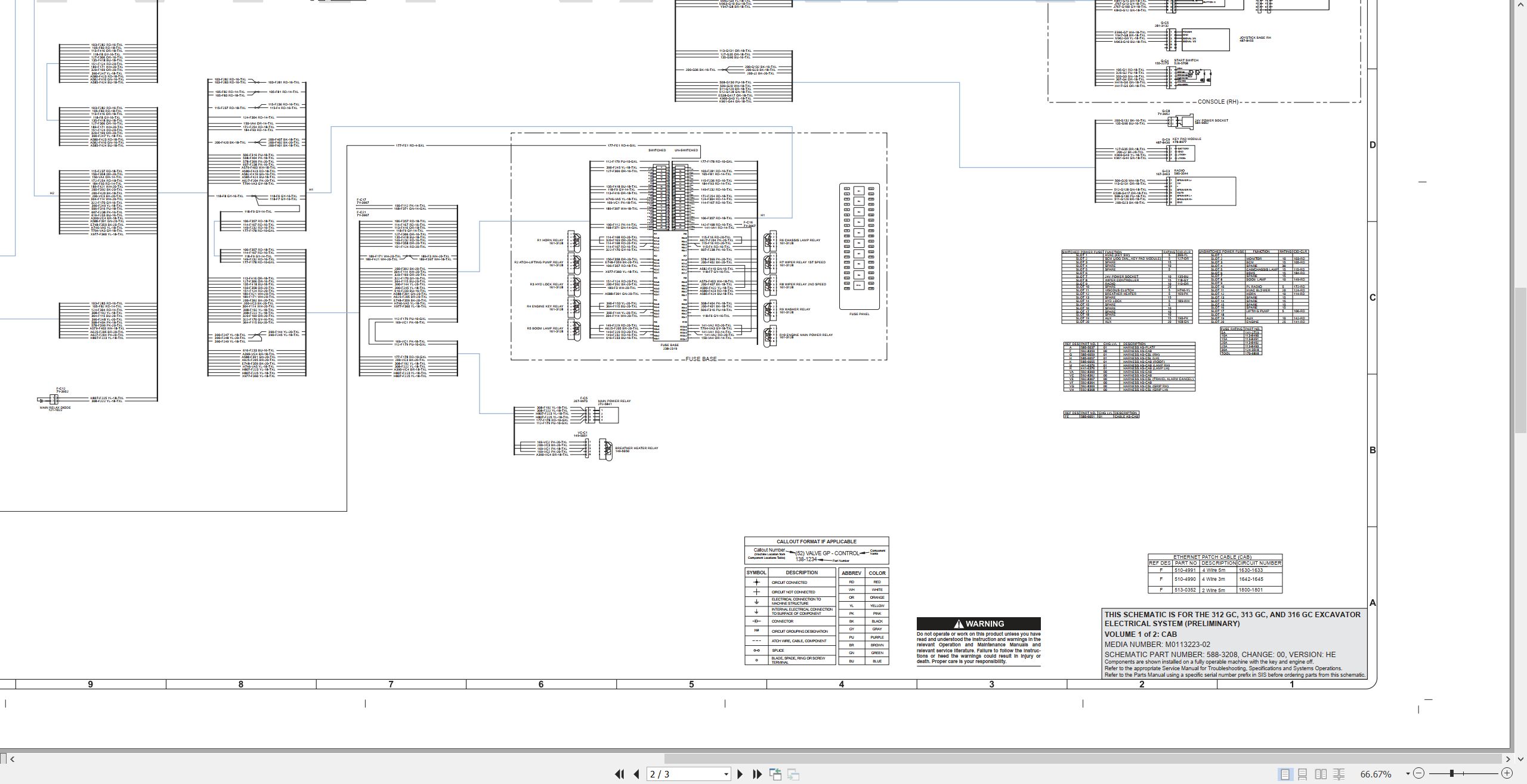 CAT Excavator 316 GC Electrical Hydraulic Schematic (2)