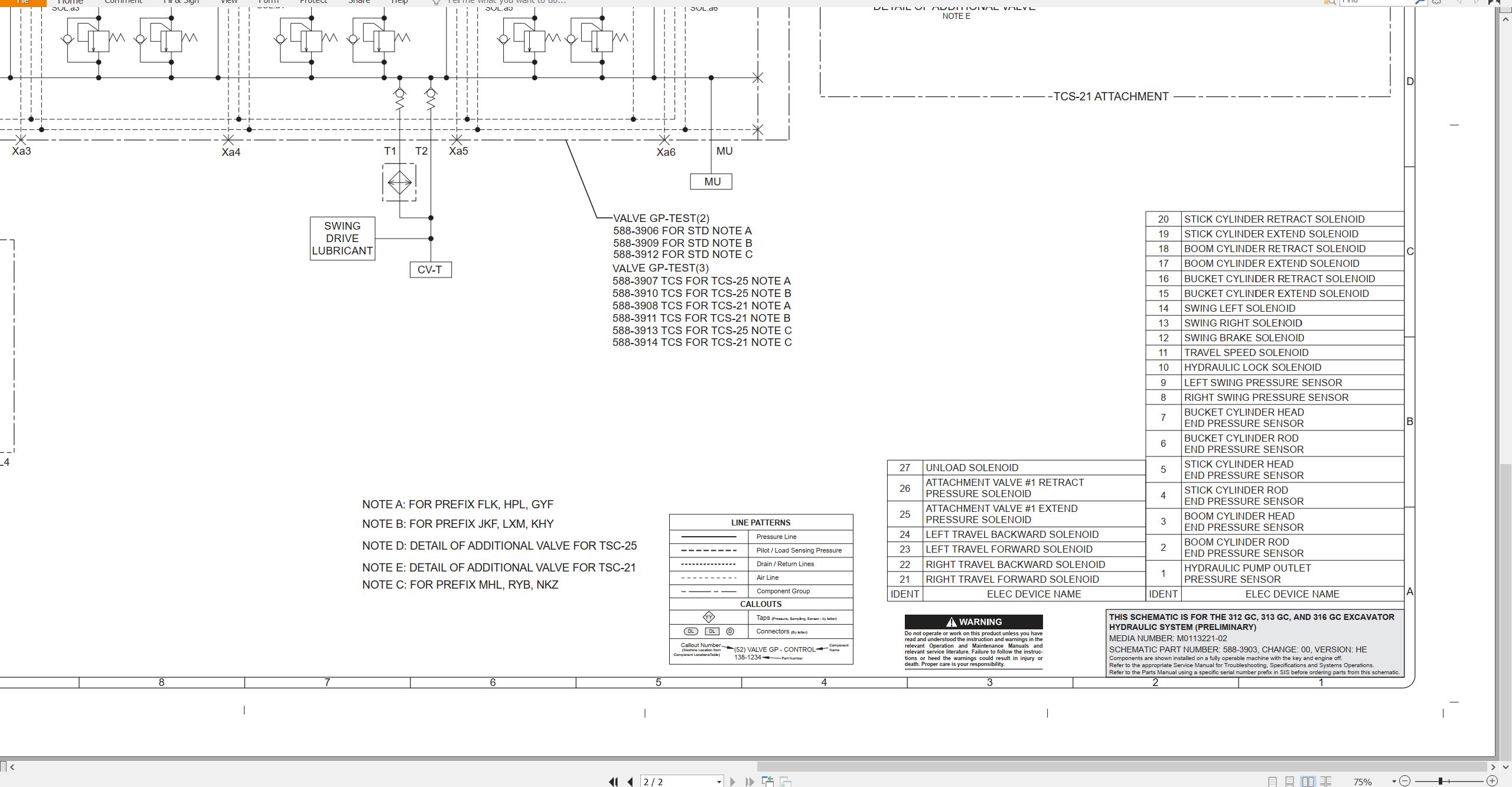 CAT Excavator 316 GC Electrical Hydraulic Schematic (3)
