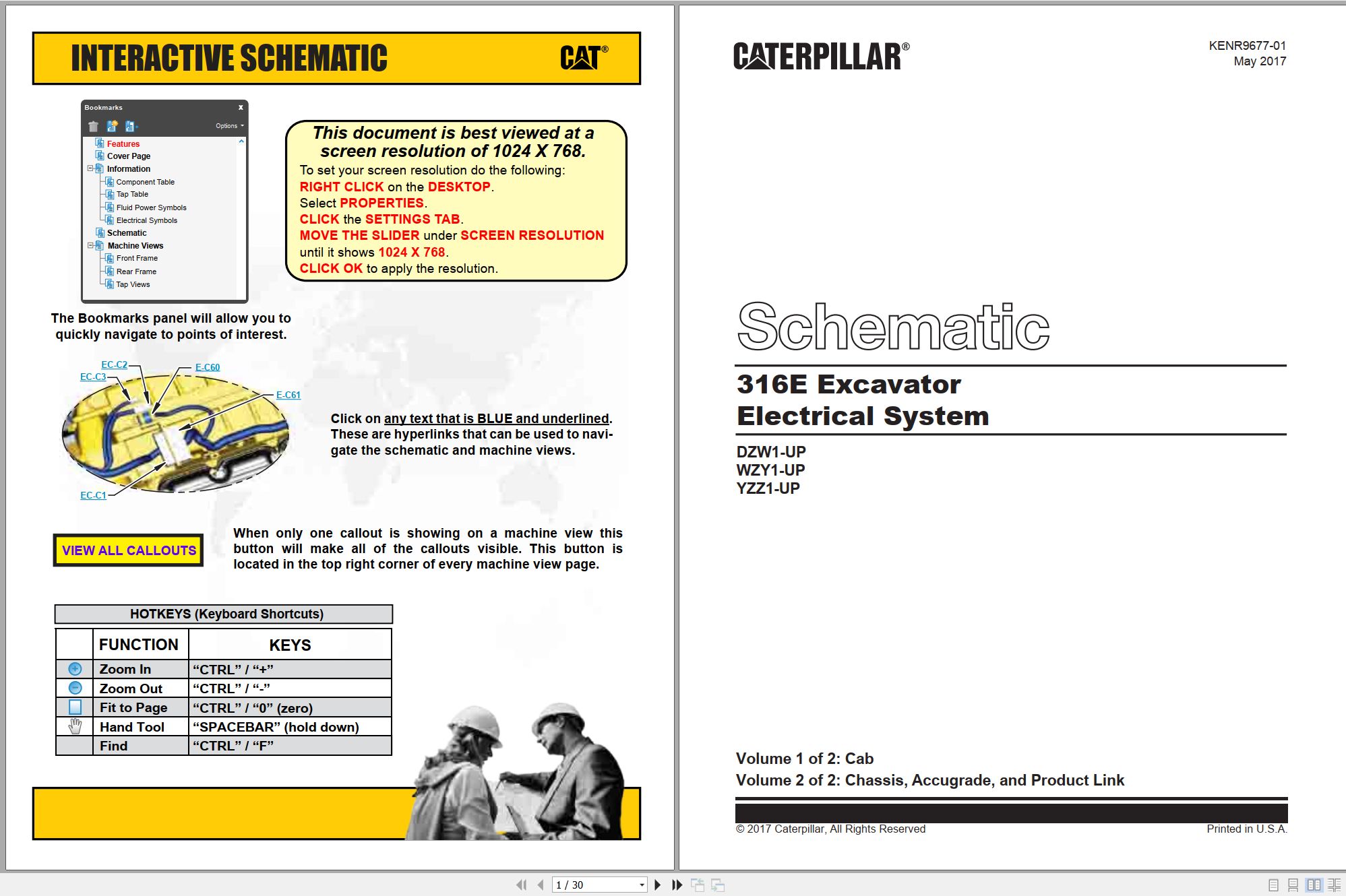 CAT Excavator 316E Electrical Hydraulic Schematic (1)