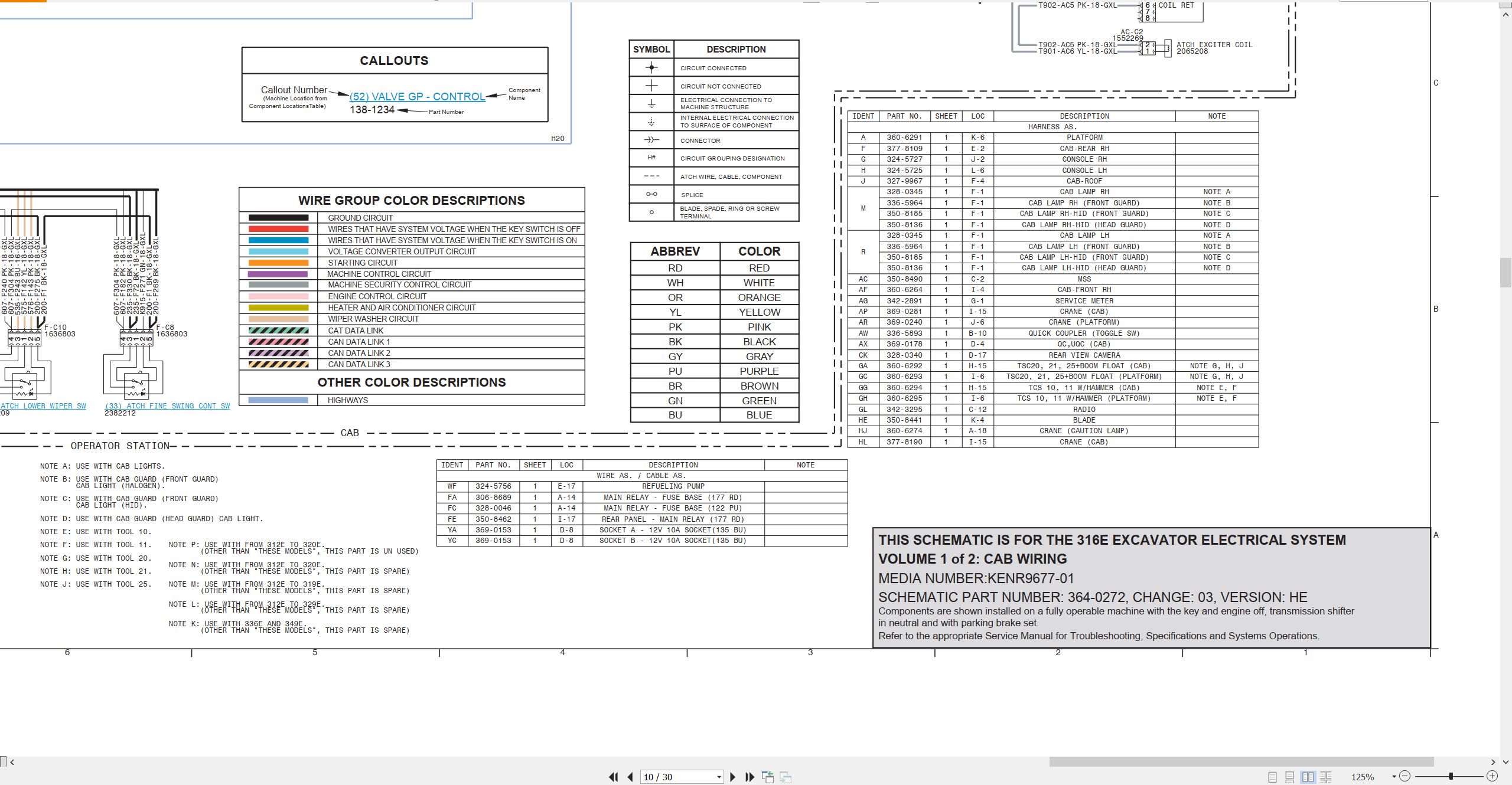 CAT Excavator 316E Electrical Hydraulic Schematic (2)