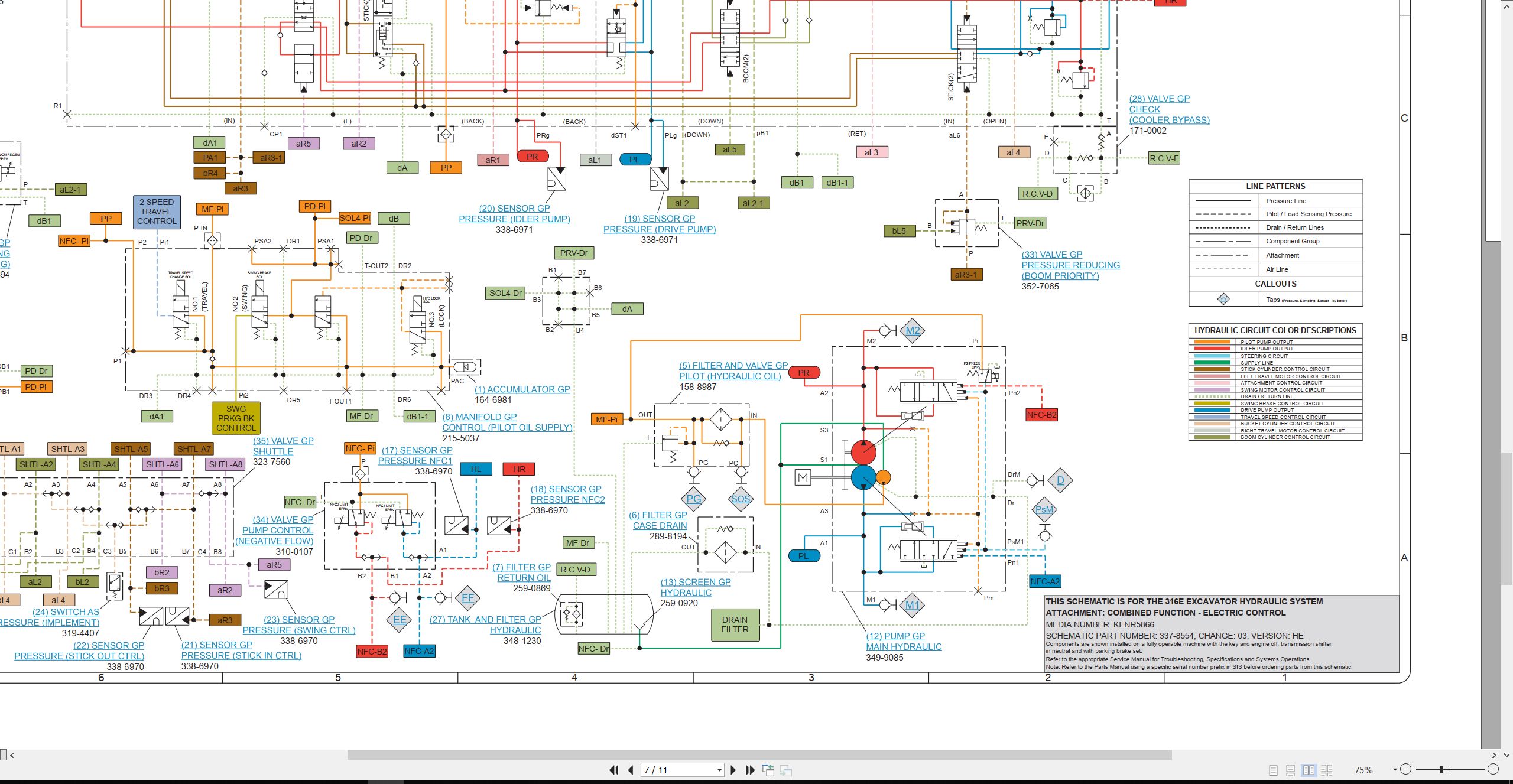 CAT Excavator 316E Electrical Hydraulic Schematic (3)