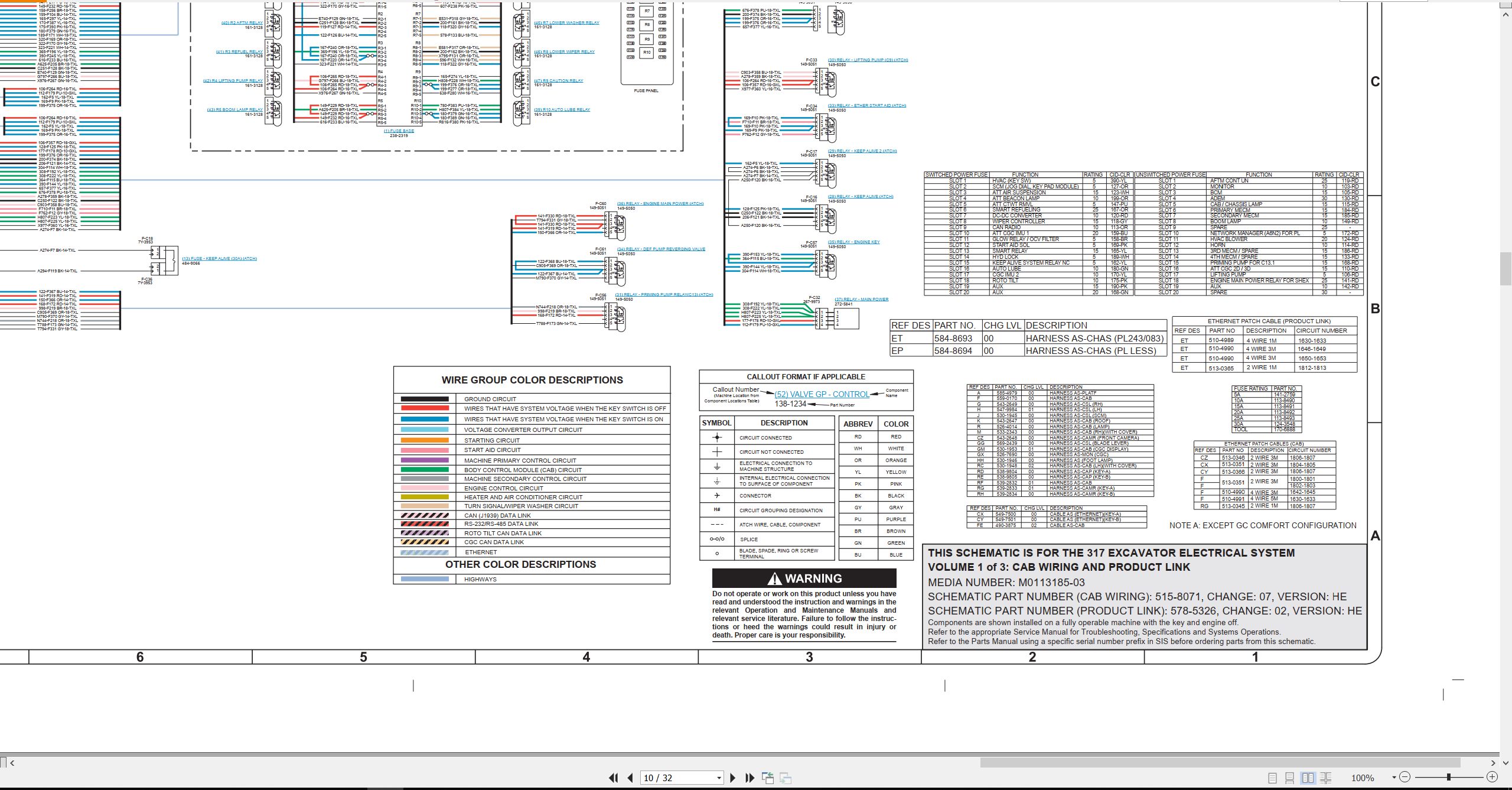 CAT Excavator 317 Electrical Hydraulic Schematic (2)