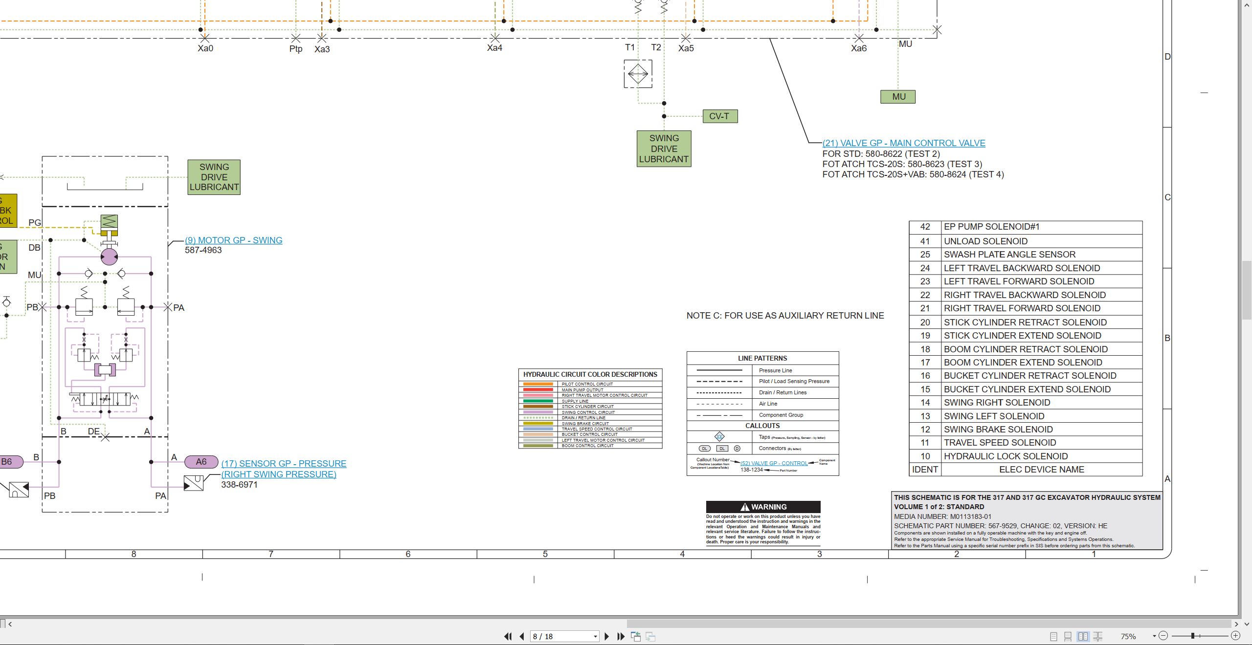 CAT Excavator 317 Electrical Hydraulic Schematic (3)