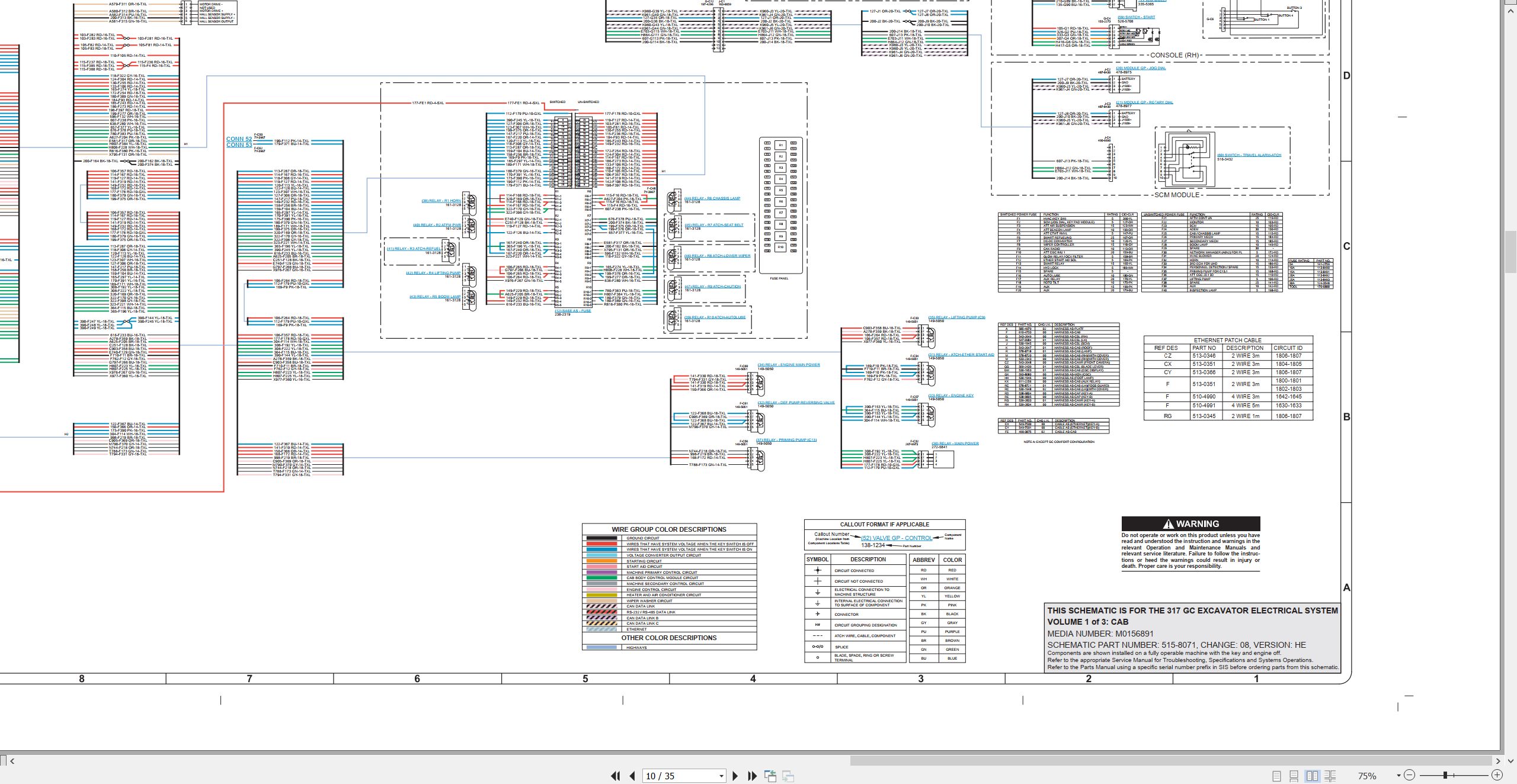 CAT Excavator 317 GC Electrical Hydraulic Schematic (2)