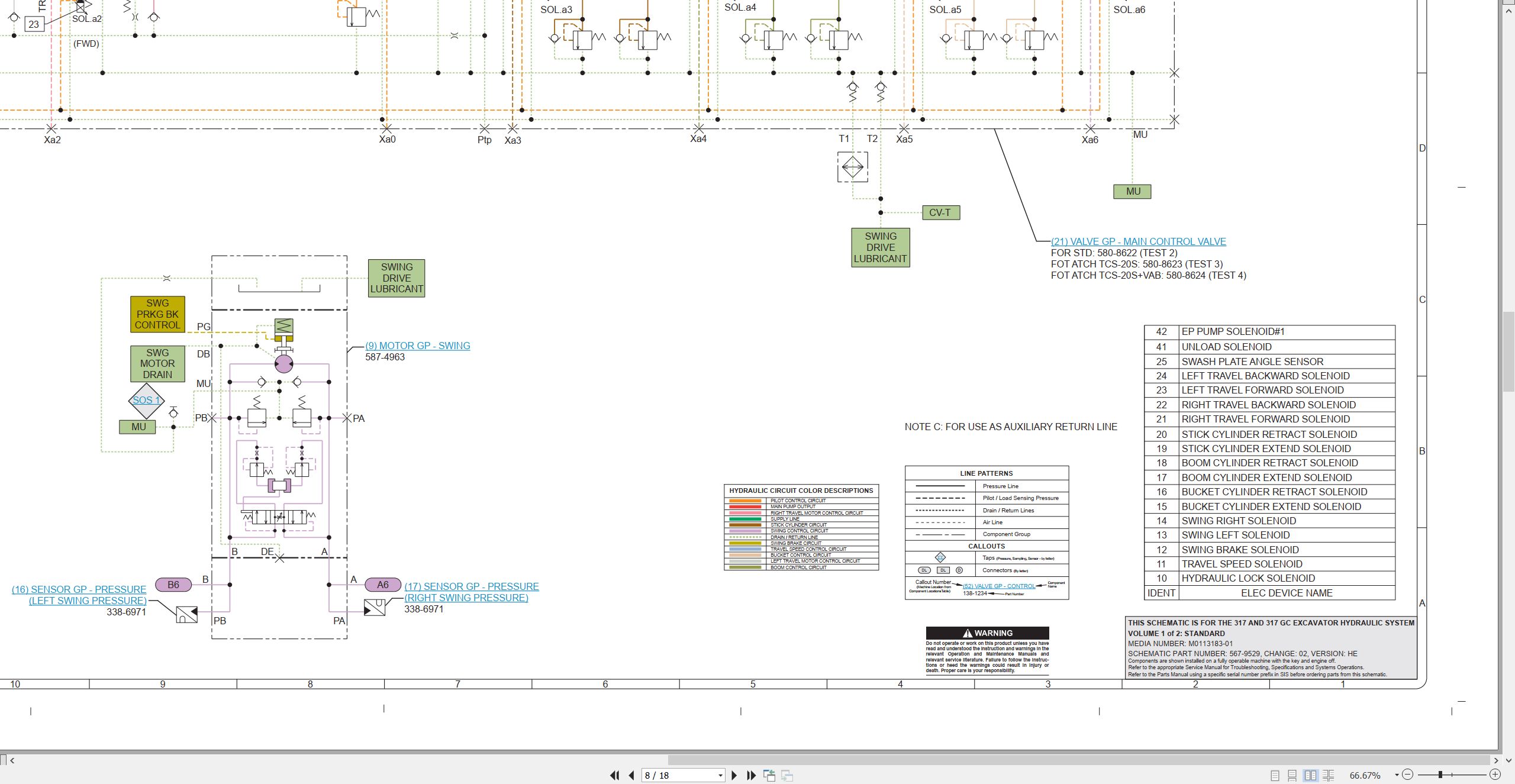 CAT Excavator 317 GC Electrical Hydraulic Schematic (4)