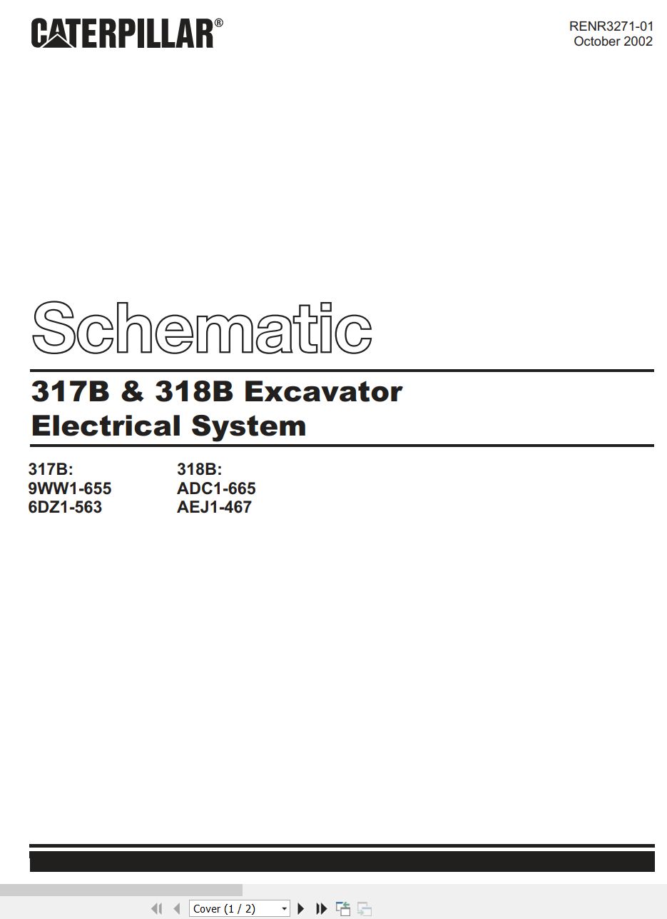 CAT Excavator 317B Electrical Hydraulic Schematic (1)