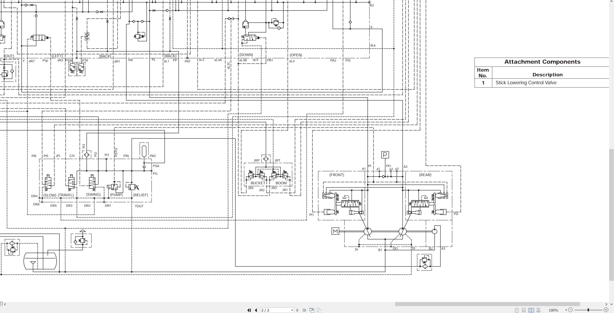 CAT Excavator 317B Electrical Hydraulic Schematic (3)