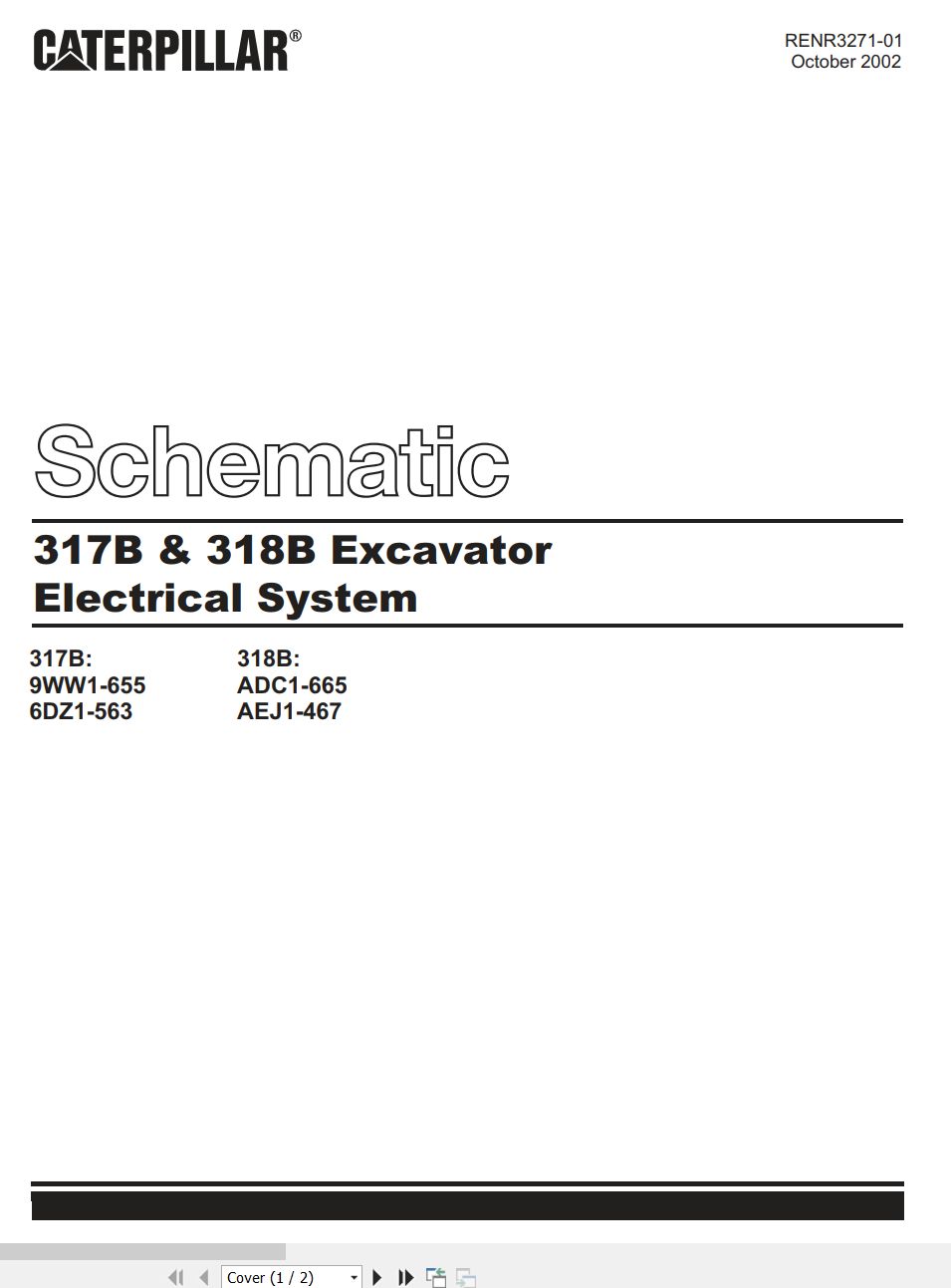 CAT Excavator 318B Electrical Hydraulic Schematic (1)