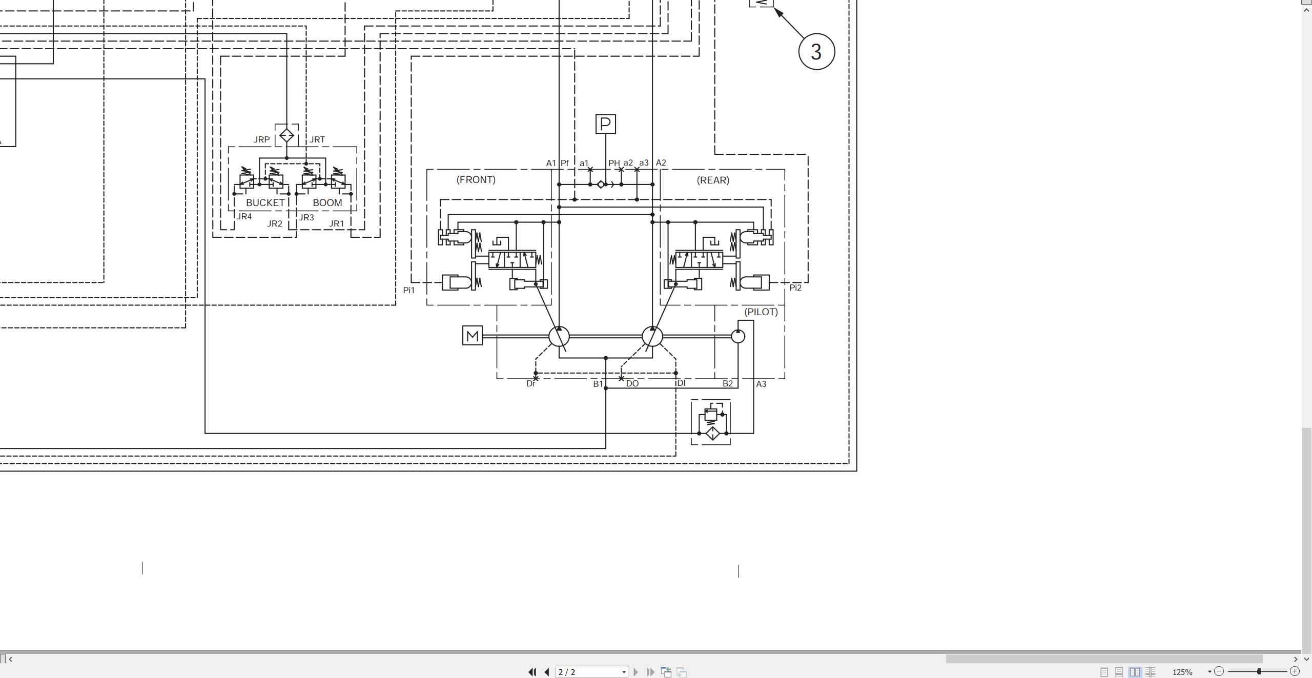 CAT Excavator 318B Electrical Hydraulic Schematic (3)
