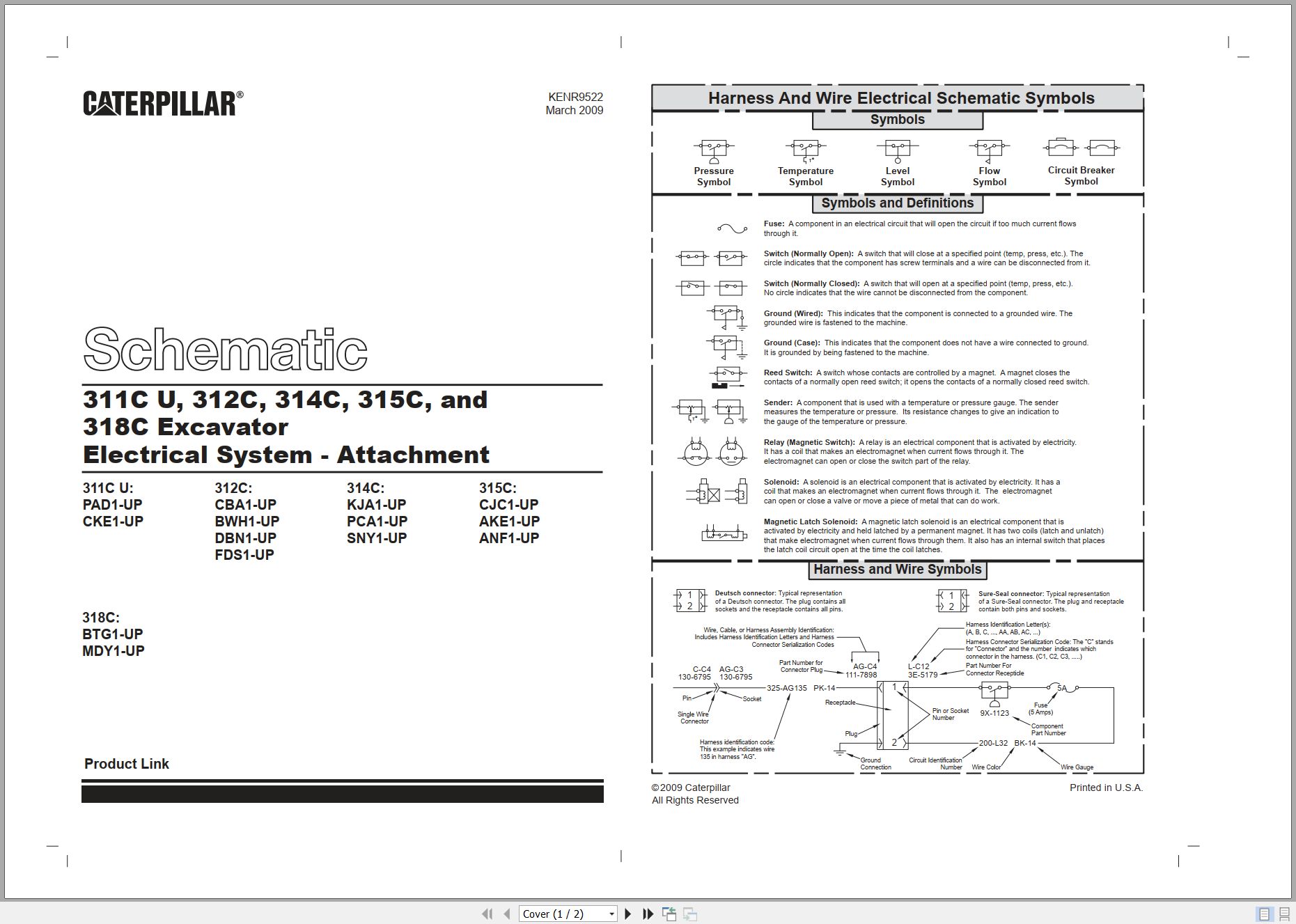 CAT Excavator 318C Electrical Hydraulic Schematic (1)
