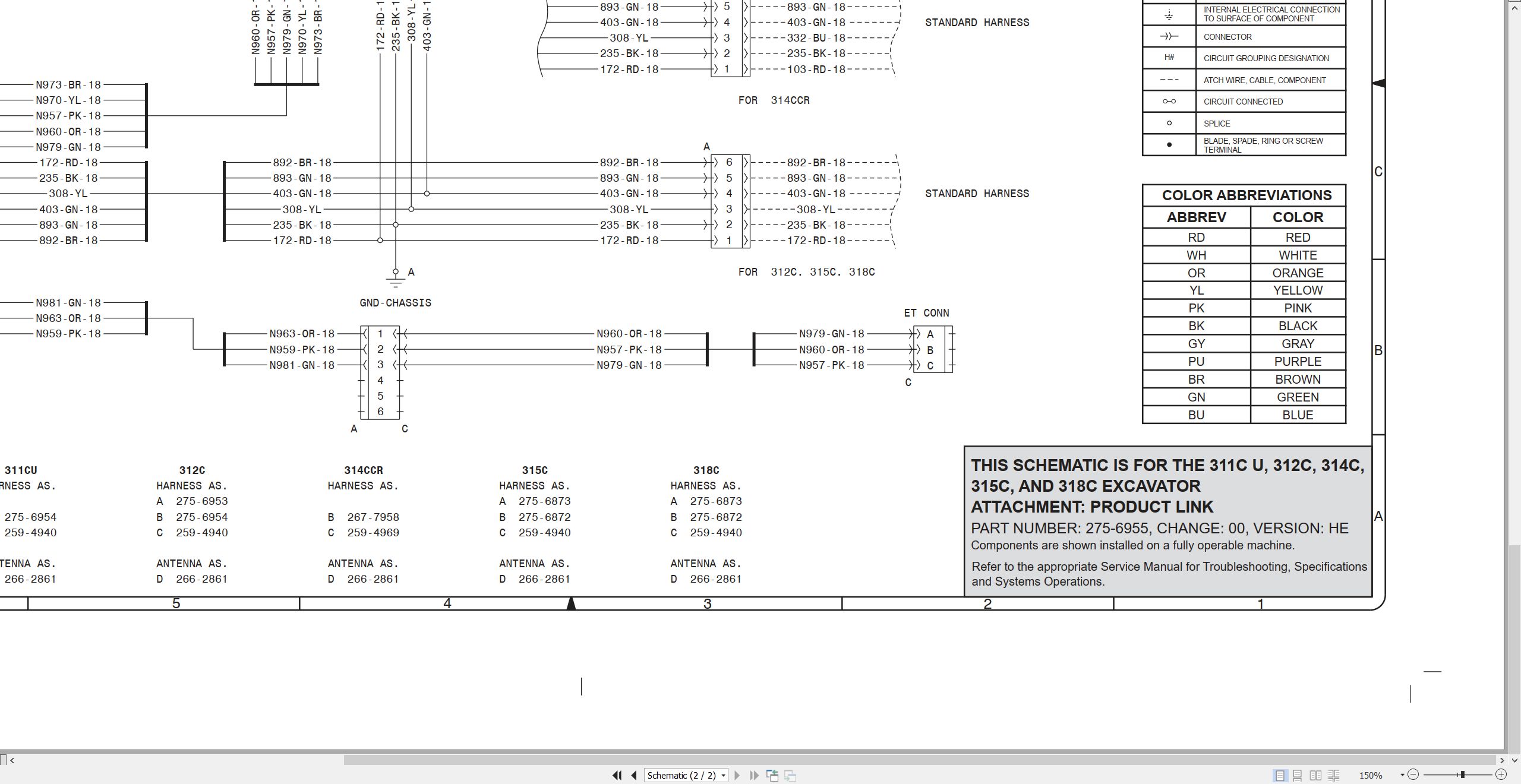 CAT Excavator 318C Electrical Hydraulic Schematic (2)