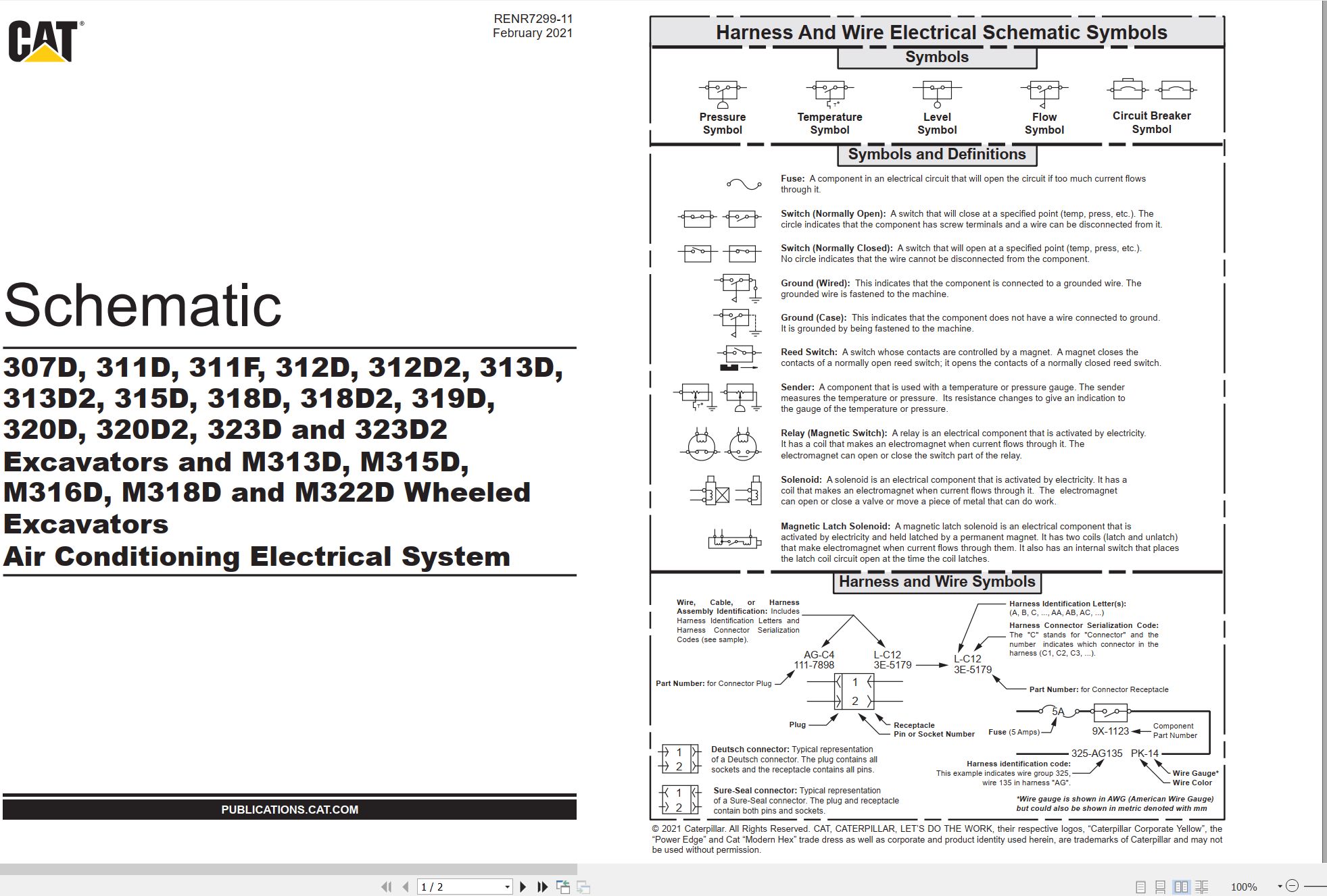 CAT Excavator 318D Electrical Schematic (1)