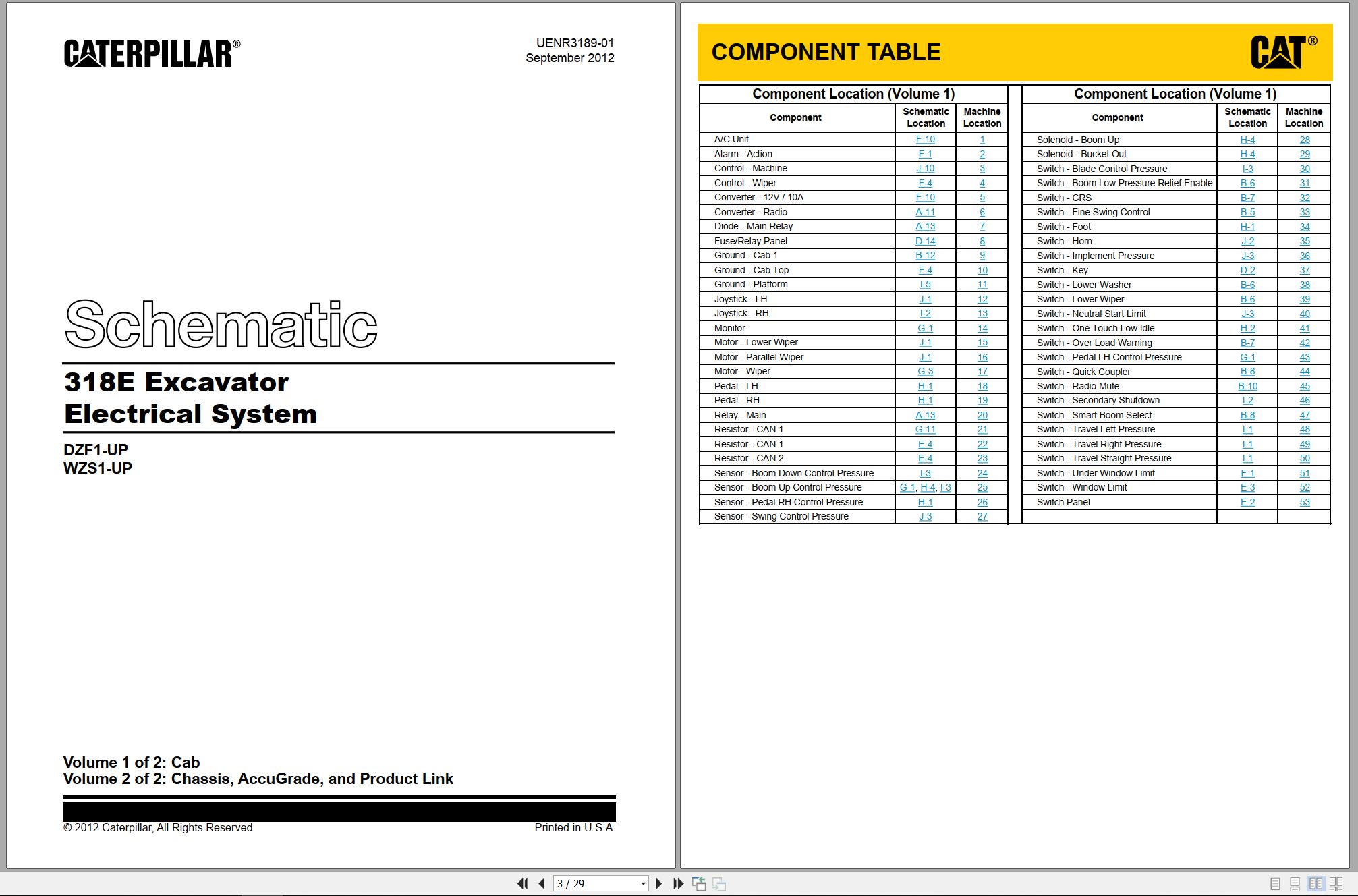 CAT Excavator 318E Electrical Hydraulic Schematic (1)