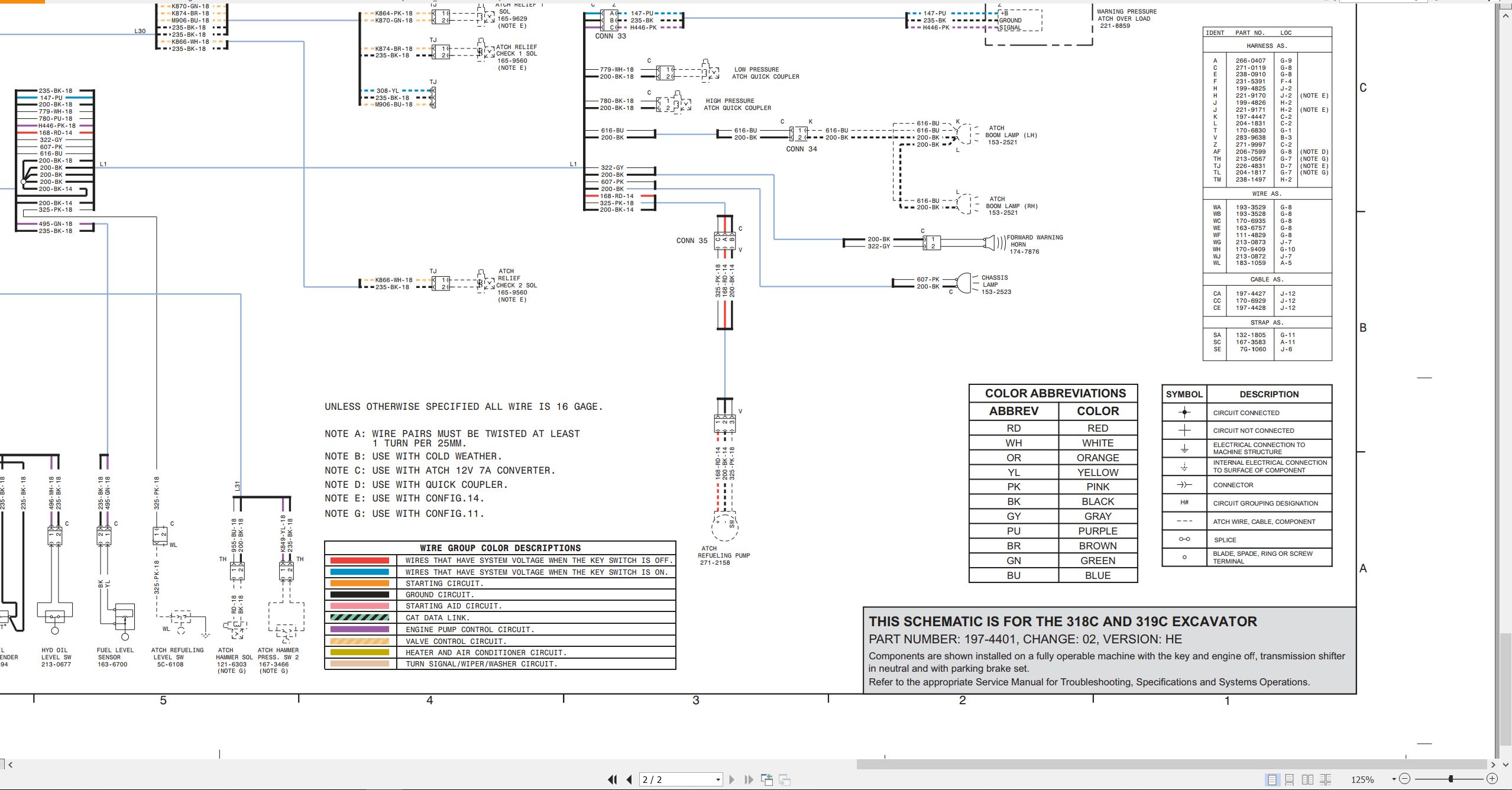 CAT Excavator 319C Electrical Hydraulic Schematic (2)