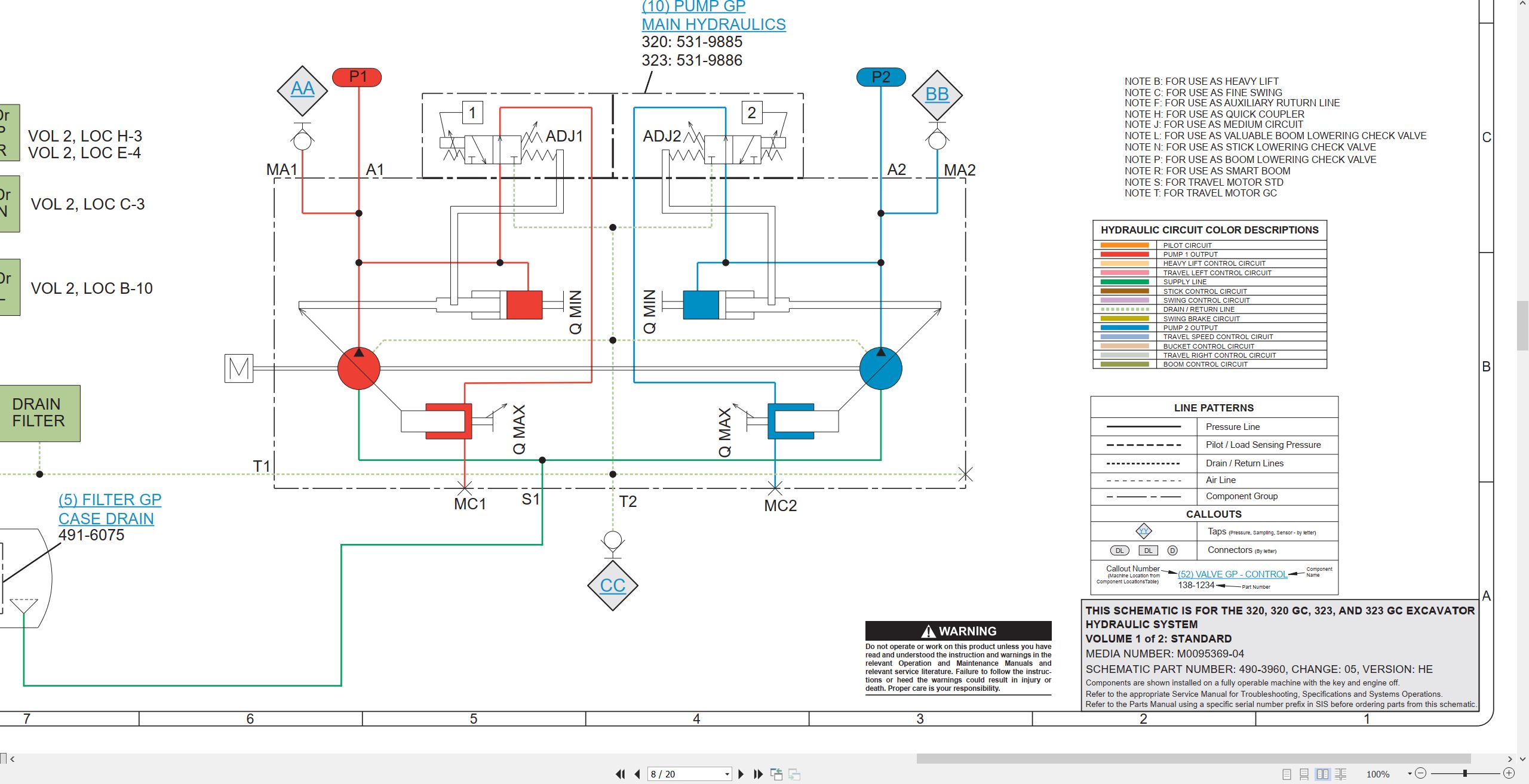 CAT Excavator 320 GC Electrical Hydraulic Schematic (3)