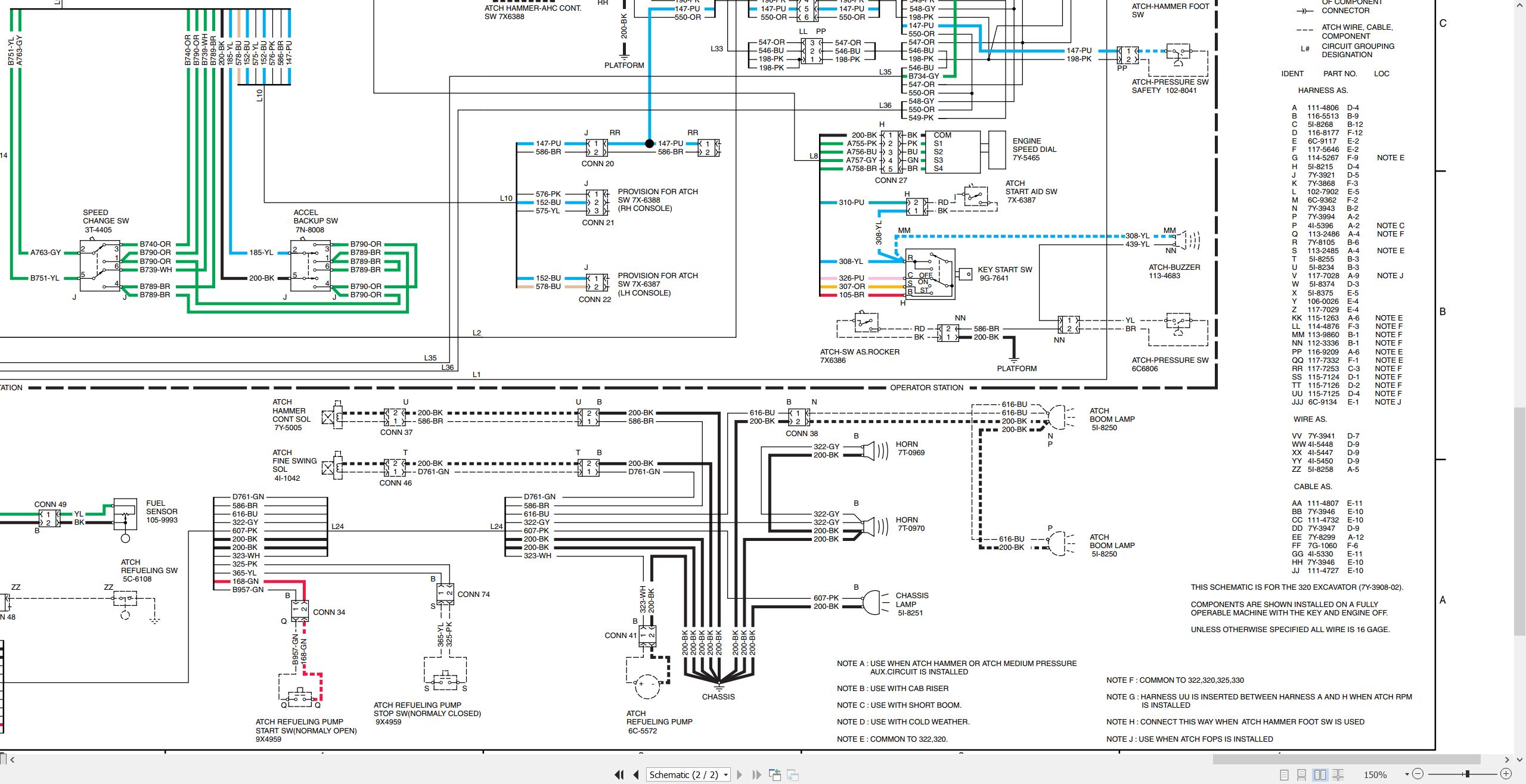 CAT Excavator 320 to 320 S Electrical Schematic SENR6242 00 1994 (2)