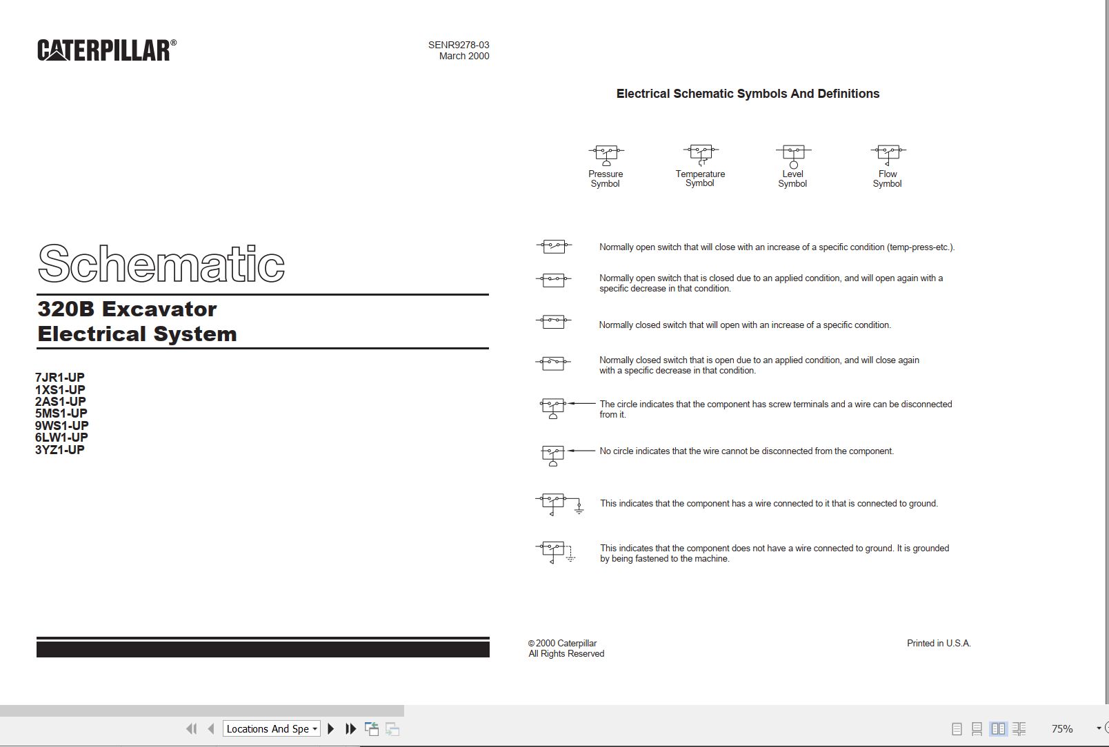 CAT Excavator 320B Electrical Hydraulic Schematic (1)